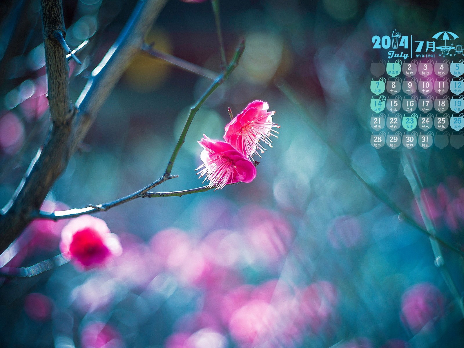 2014年7月 月曆壁紙(一) #17 - 1600x1200
