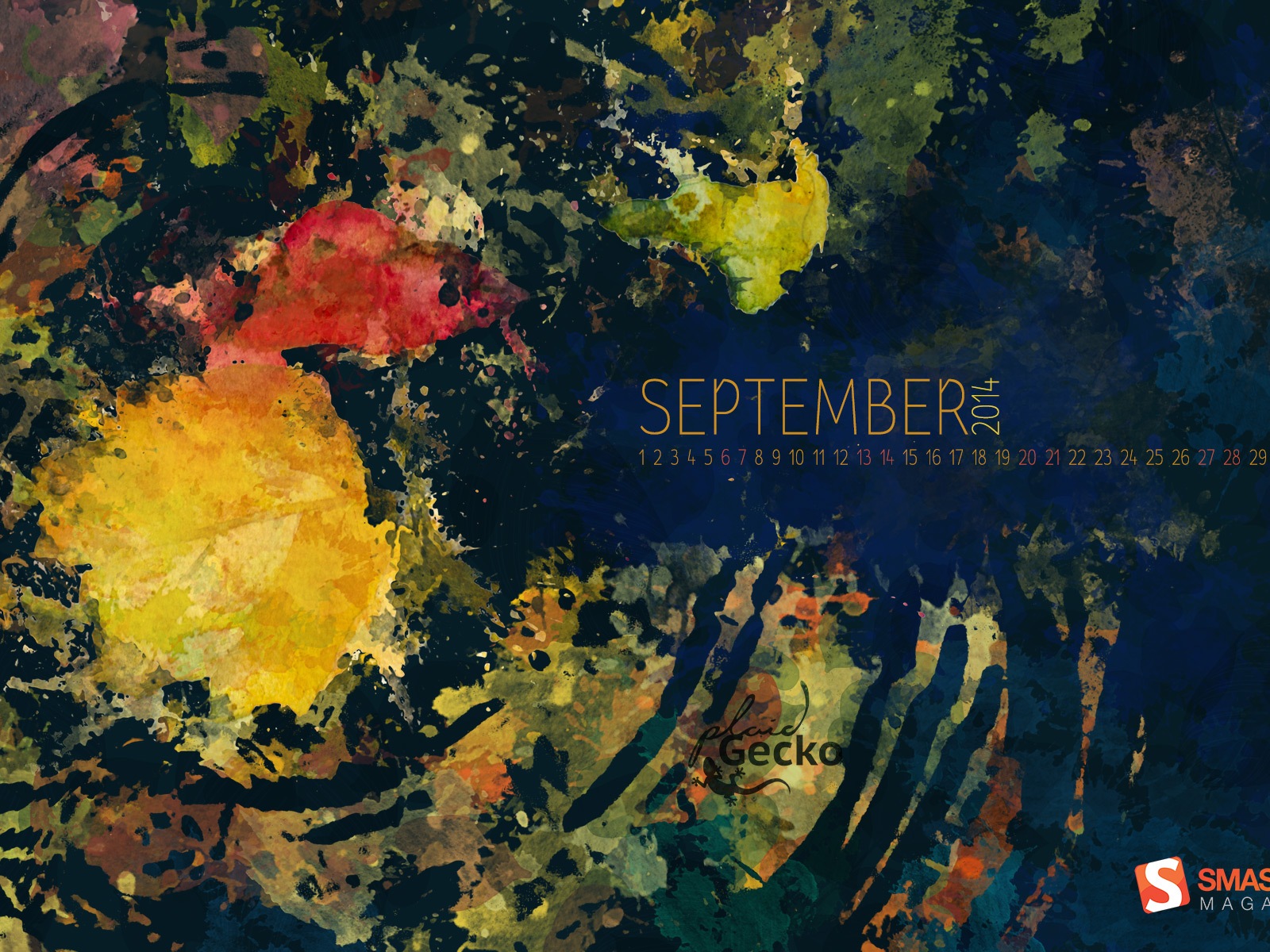 2014年9月カレンダー壁紙（2） #1 - 1600x1200