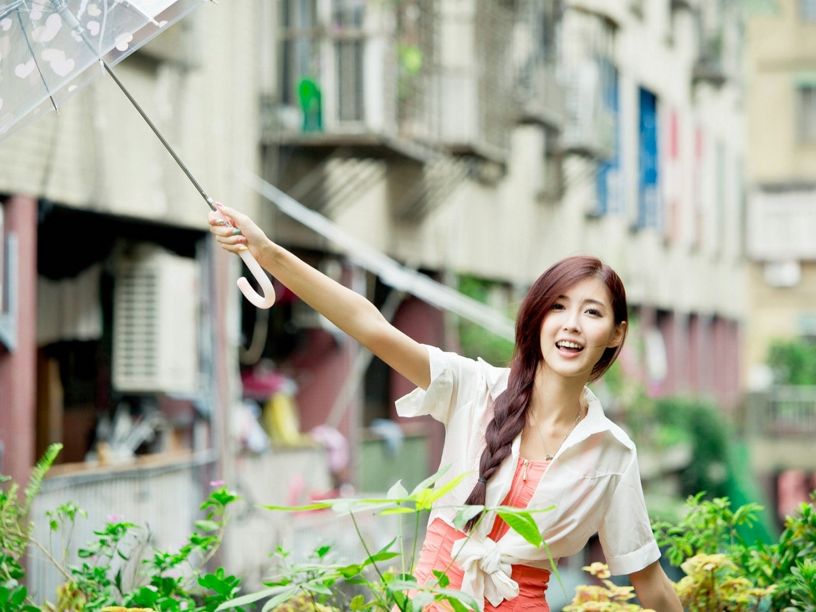 Rainy day pure girl HD wallpaper #6 - 1600x1200