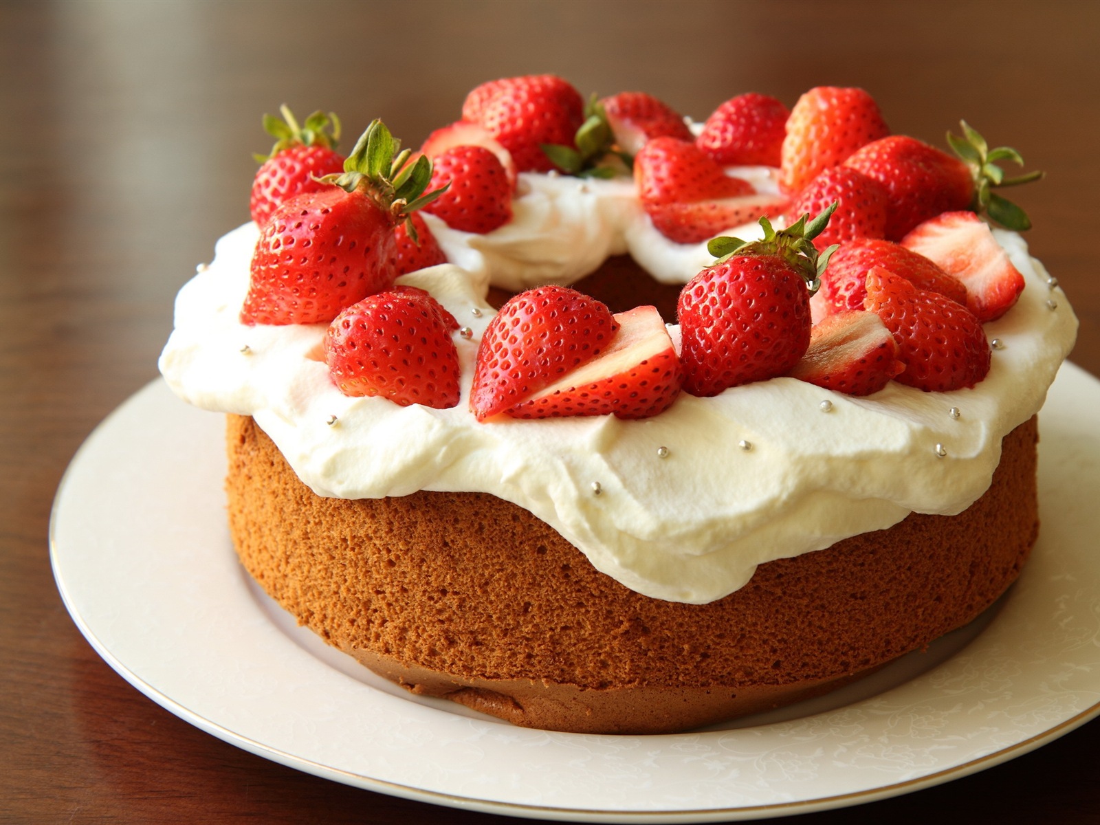 美味可口的草莓蛋糕 高清壁纸15 - 1600x1200