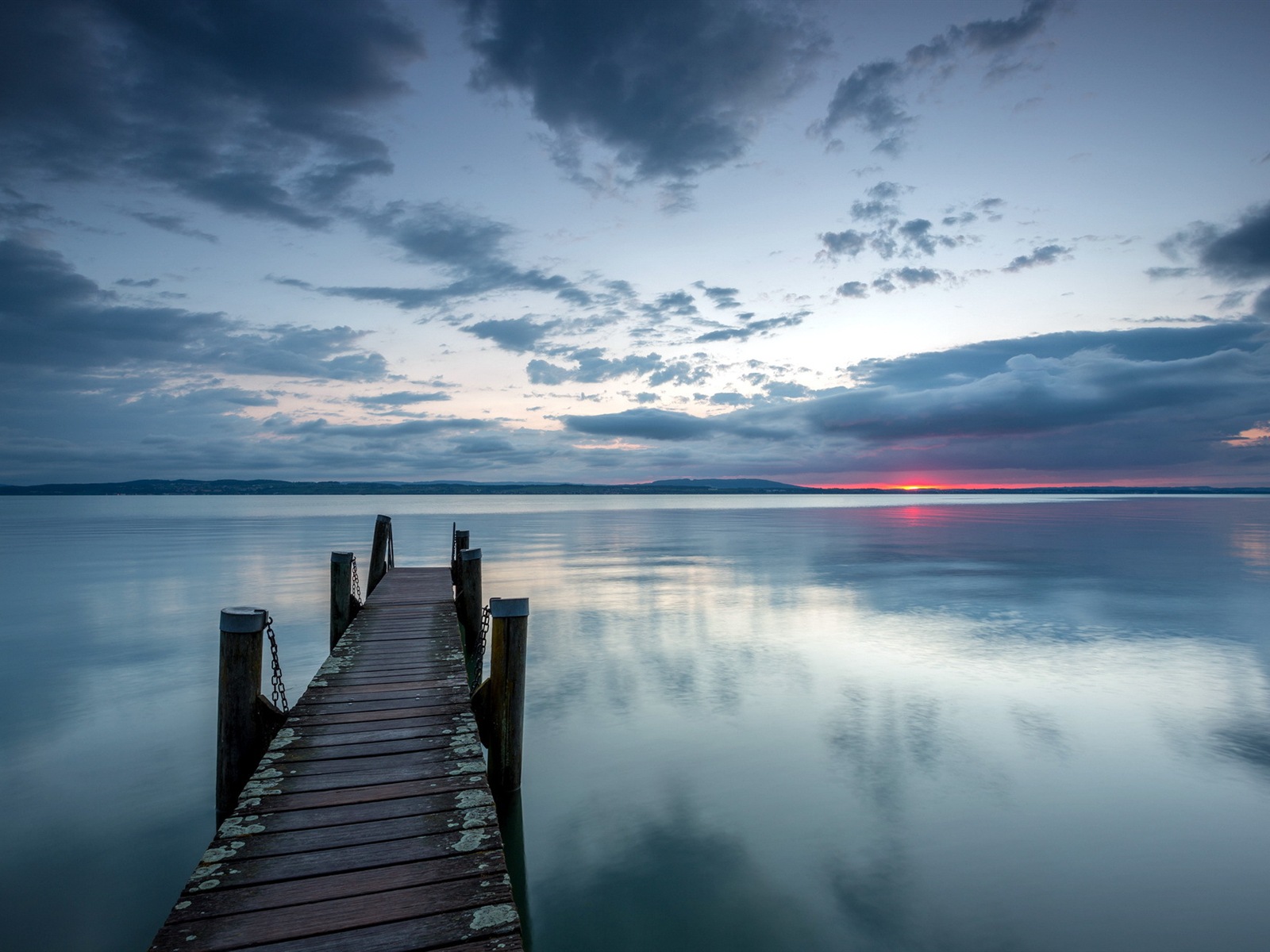 Lake a Boardwalk výhled soumraku HD tapety na plochu #13 - 1600x1200