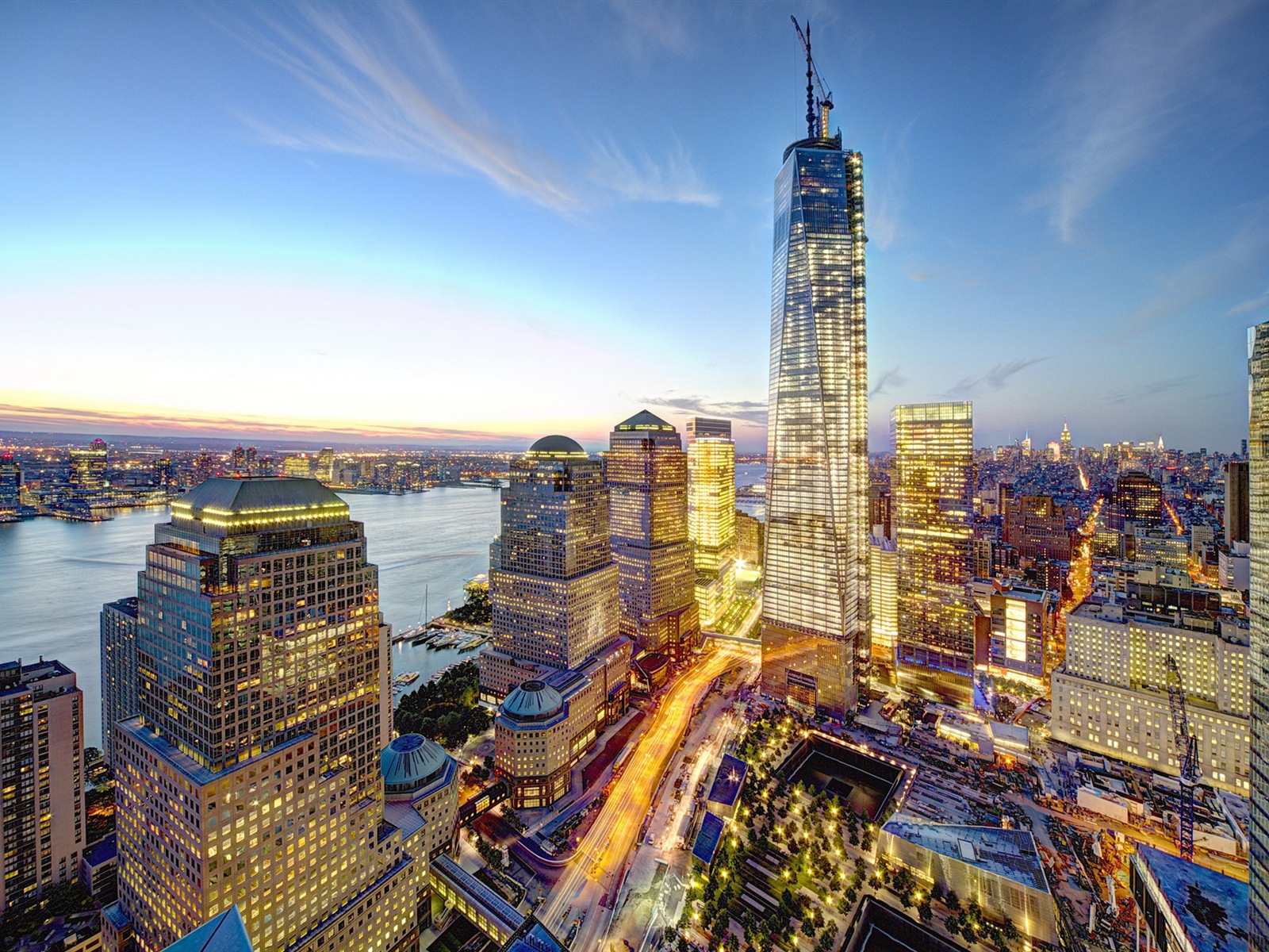뉴욕의 엠파이어 스테이트 빌딩, 도시의 밤 HD 배경 화면 #12 - 1600x1200