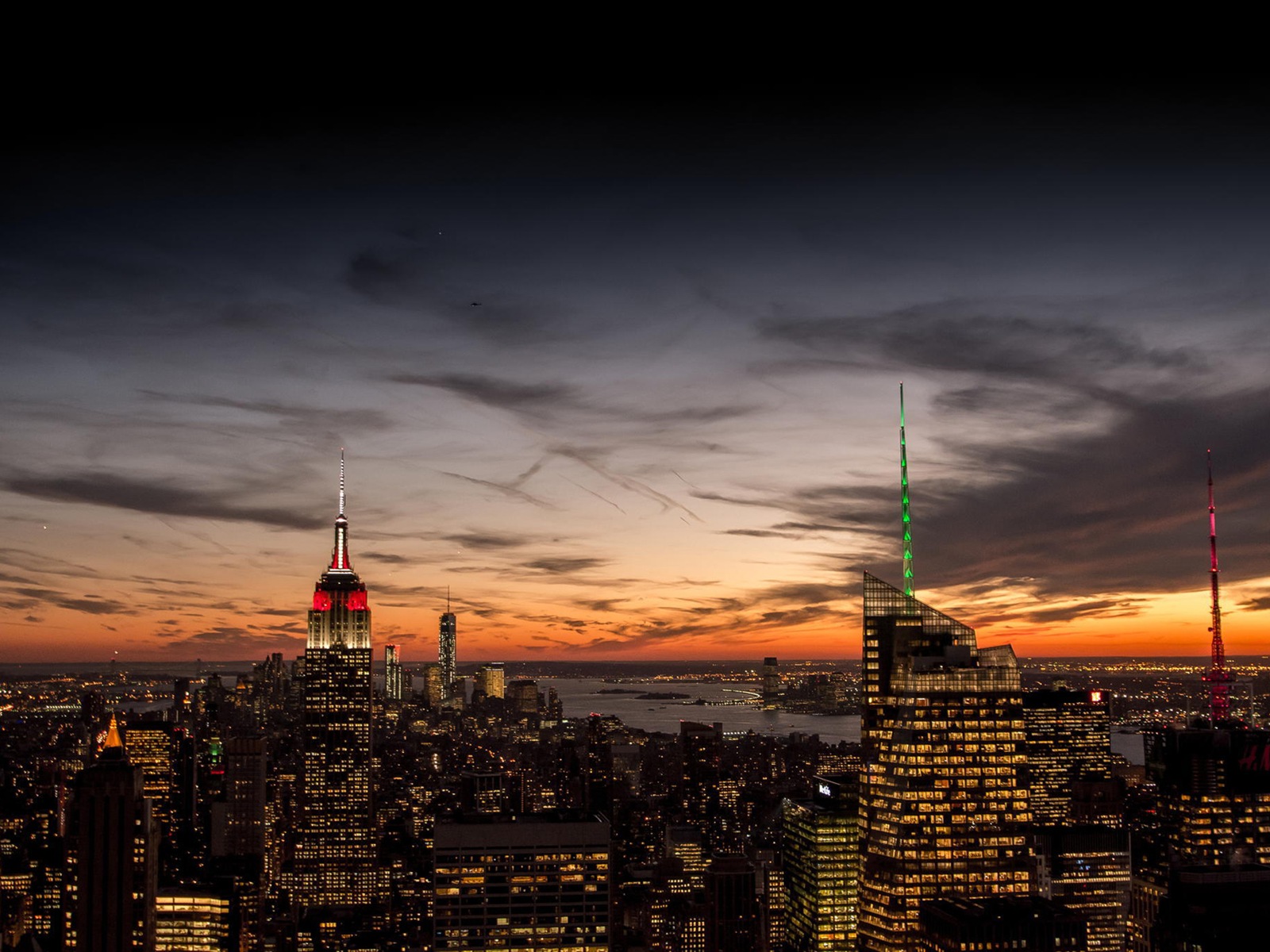 뉴욕의 엠파이어 스테이트 빌딩, 도시의 밤 HD 배경 화면 #14 - 1600x1200