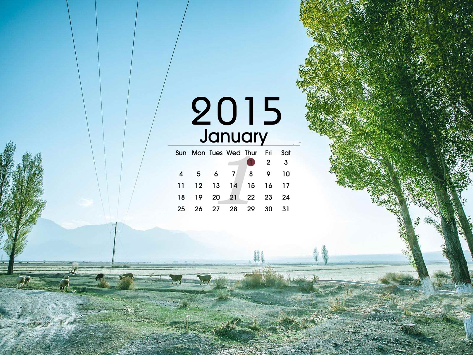 2015년 1월 캘린더 벽지 (1) #13 - 1600x1200