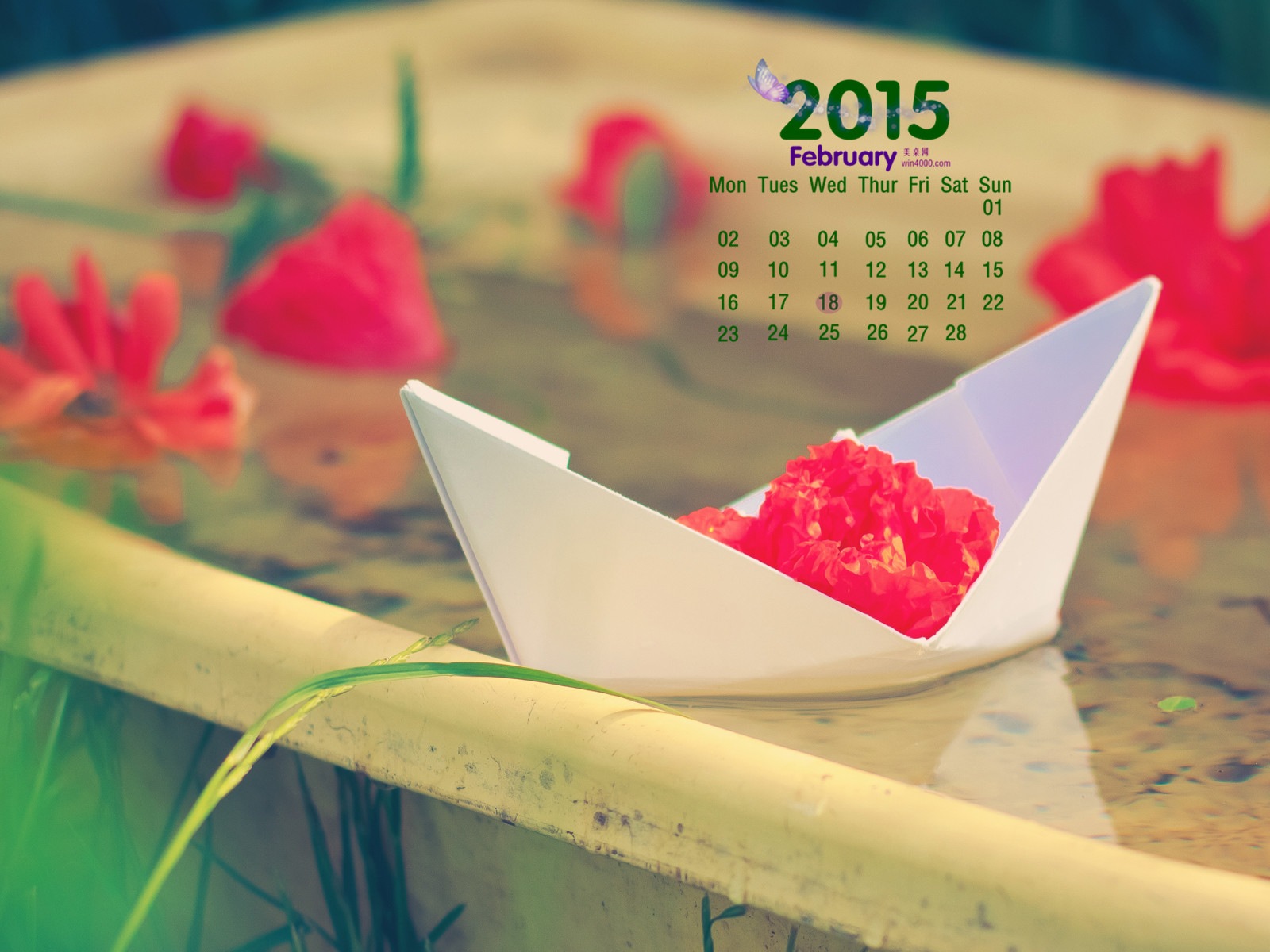2015年2月 月曆壁紙(一) #3 - 1600x1200