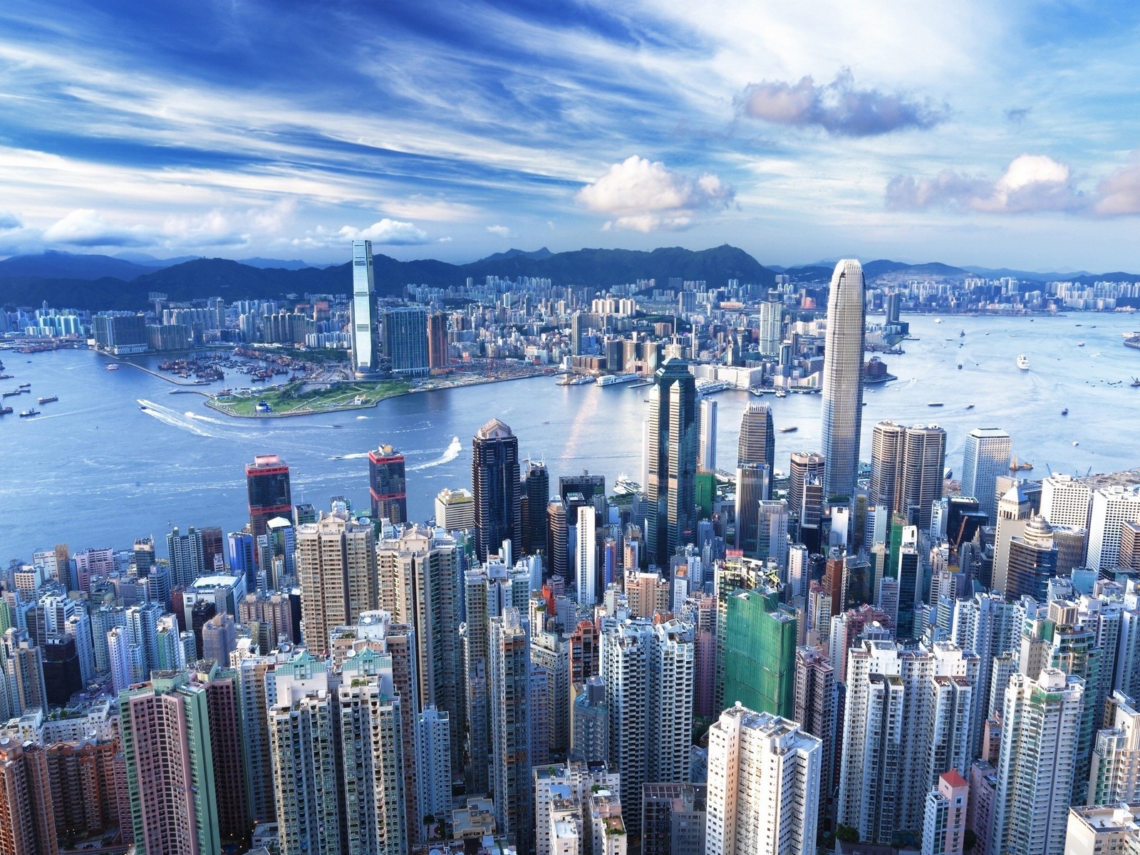 Hong Kong je Městská krajina krásné HD tapety na plochu #1 - 1600x1200