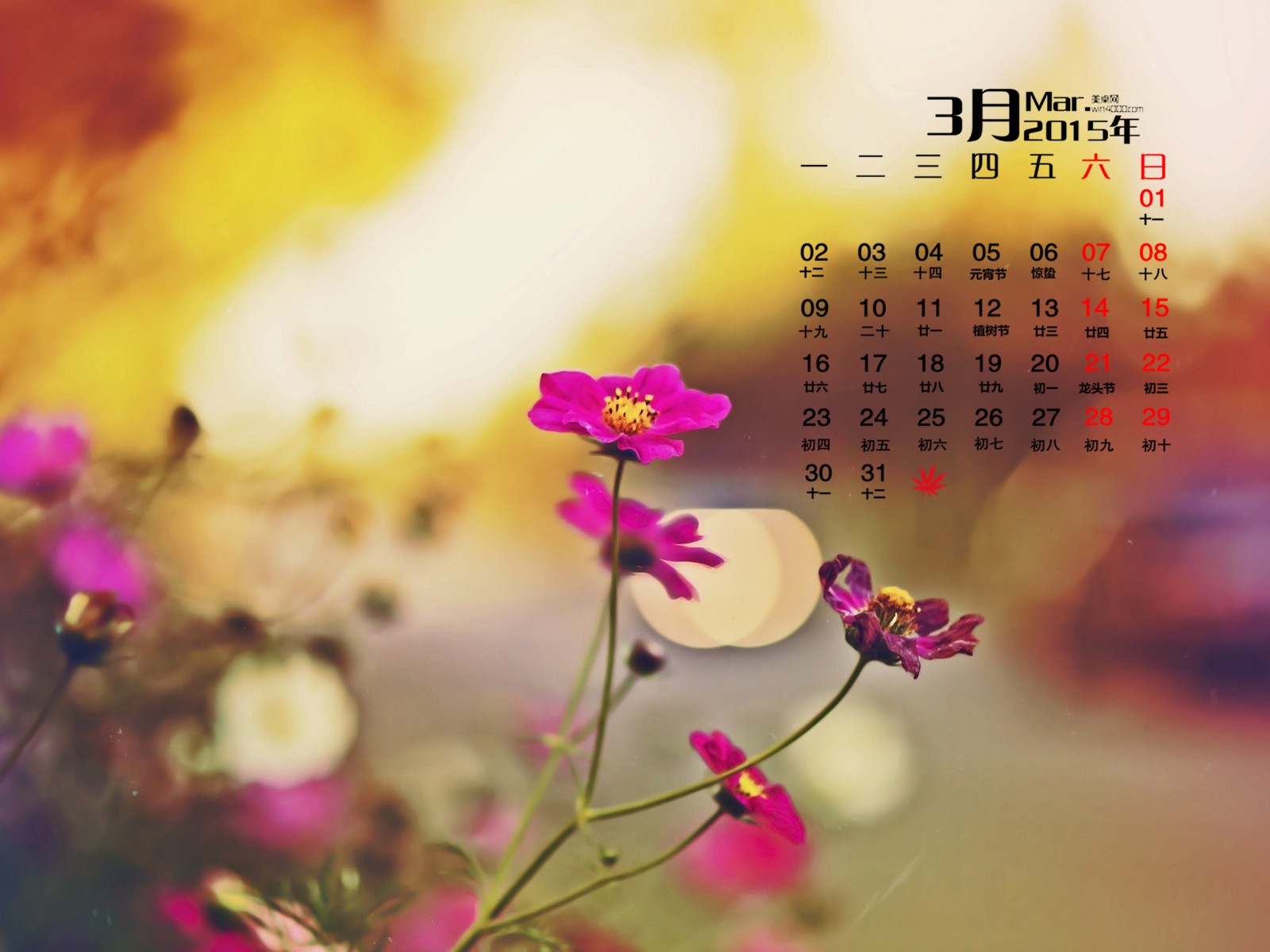 March 2015 Calendar wallpaper (1) #9 - 1600x1200