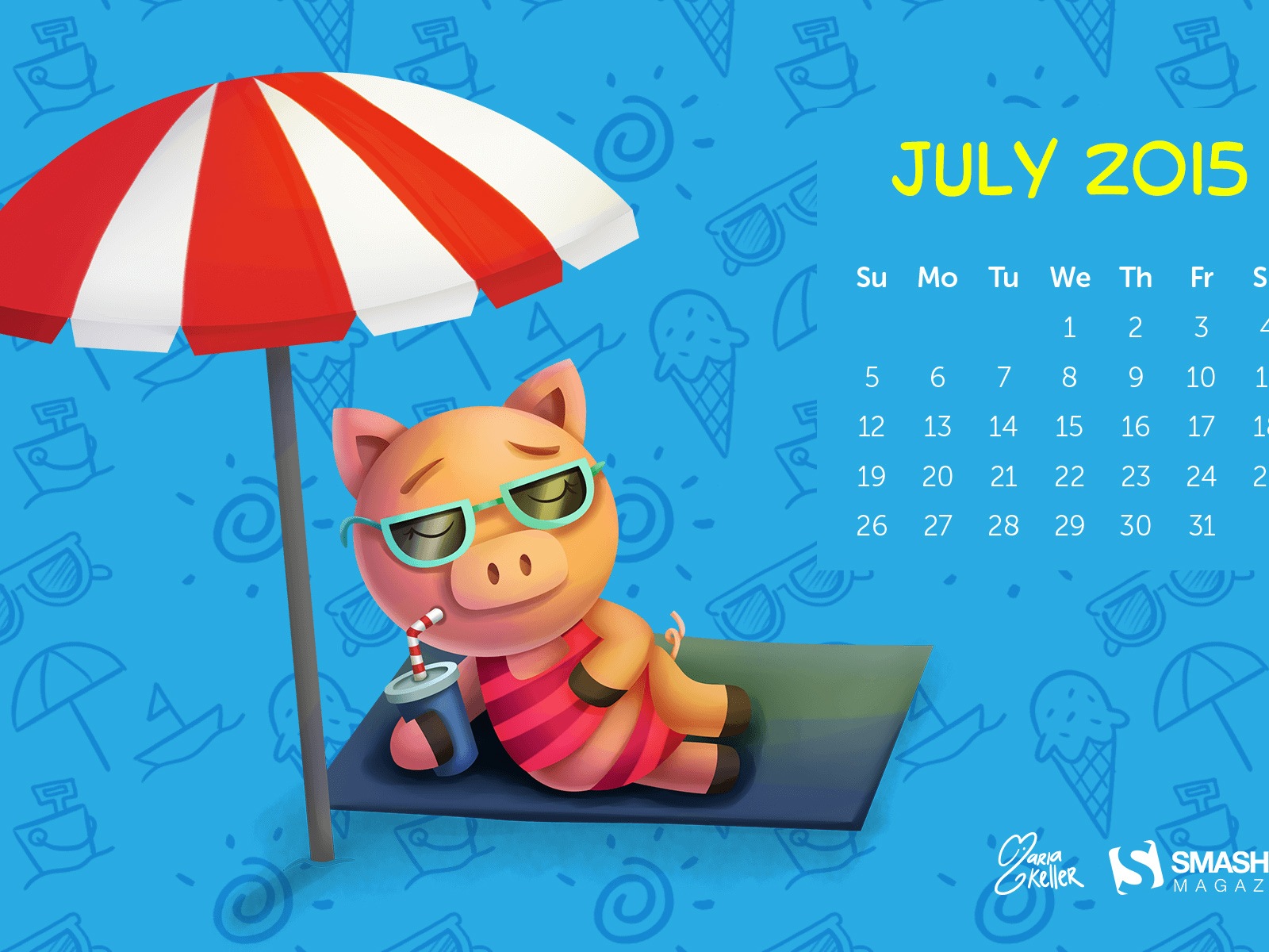 2015年7月 月曆壁紙(二) #6 - 1600x1200