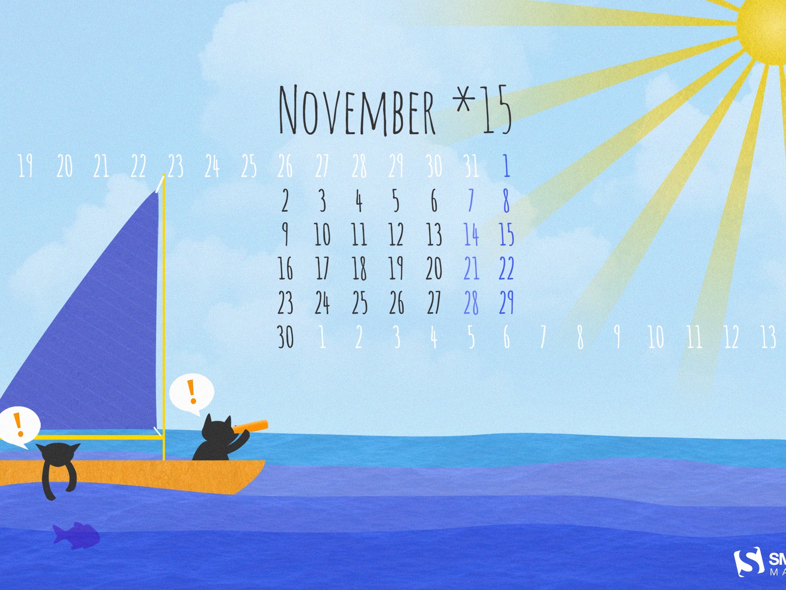 2015年11月 月曆壁紙(二) #1 - 1600x1200