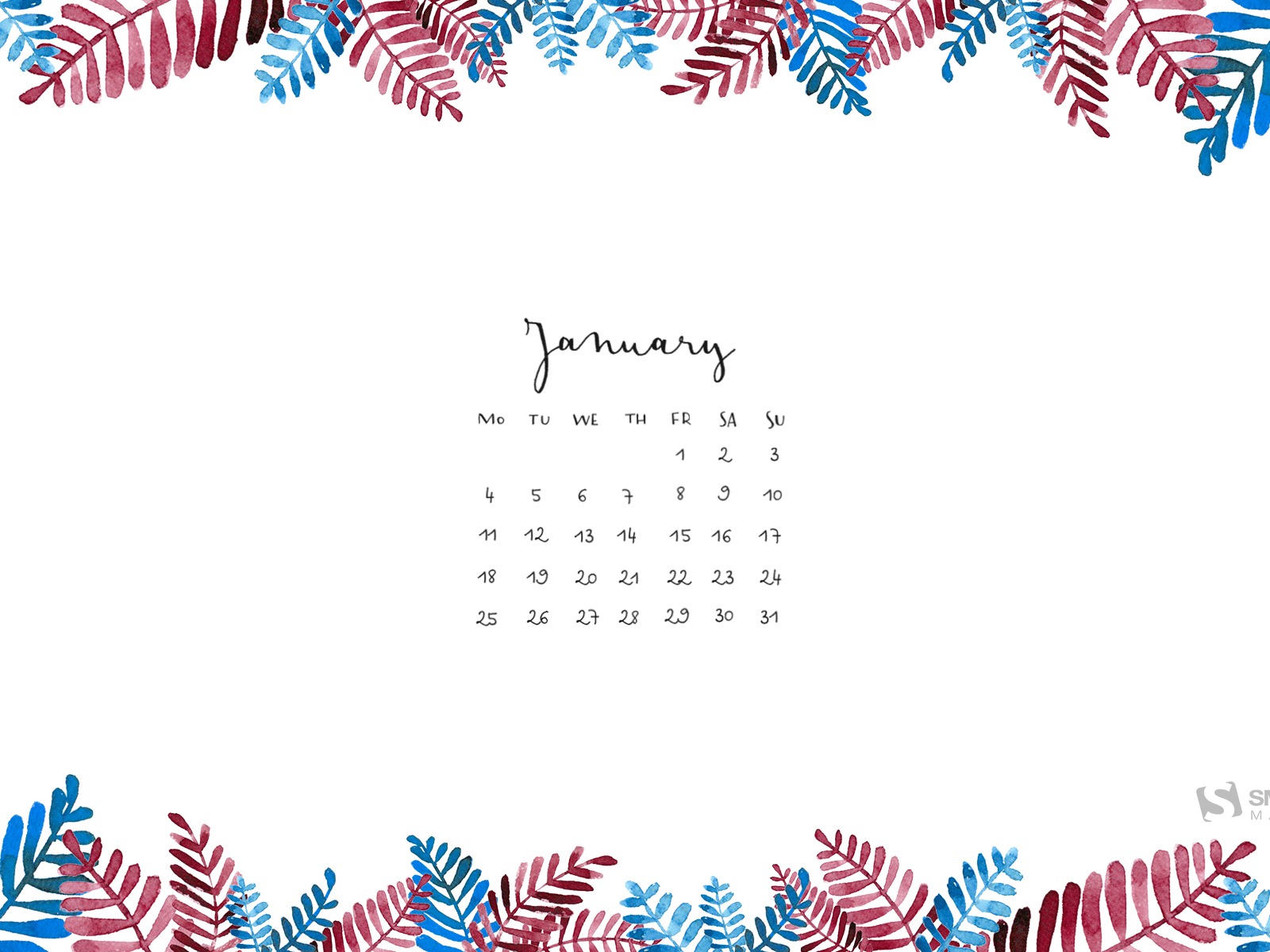 Januar 2016 Kalender Wallpaper (2) #8 - 1600x1200