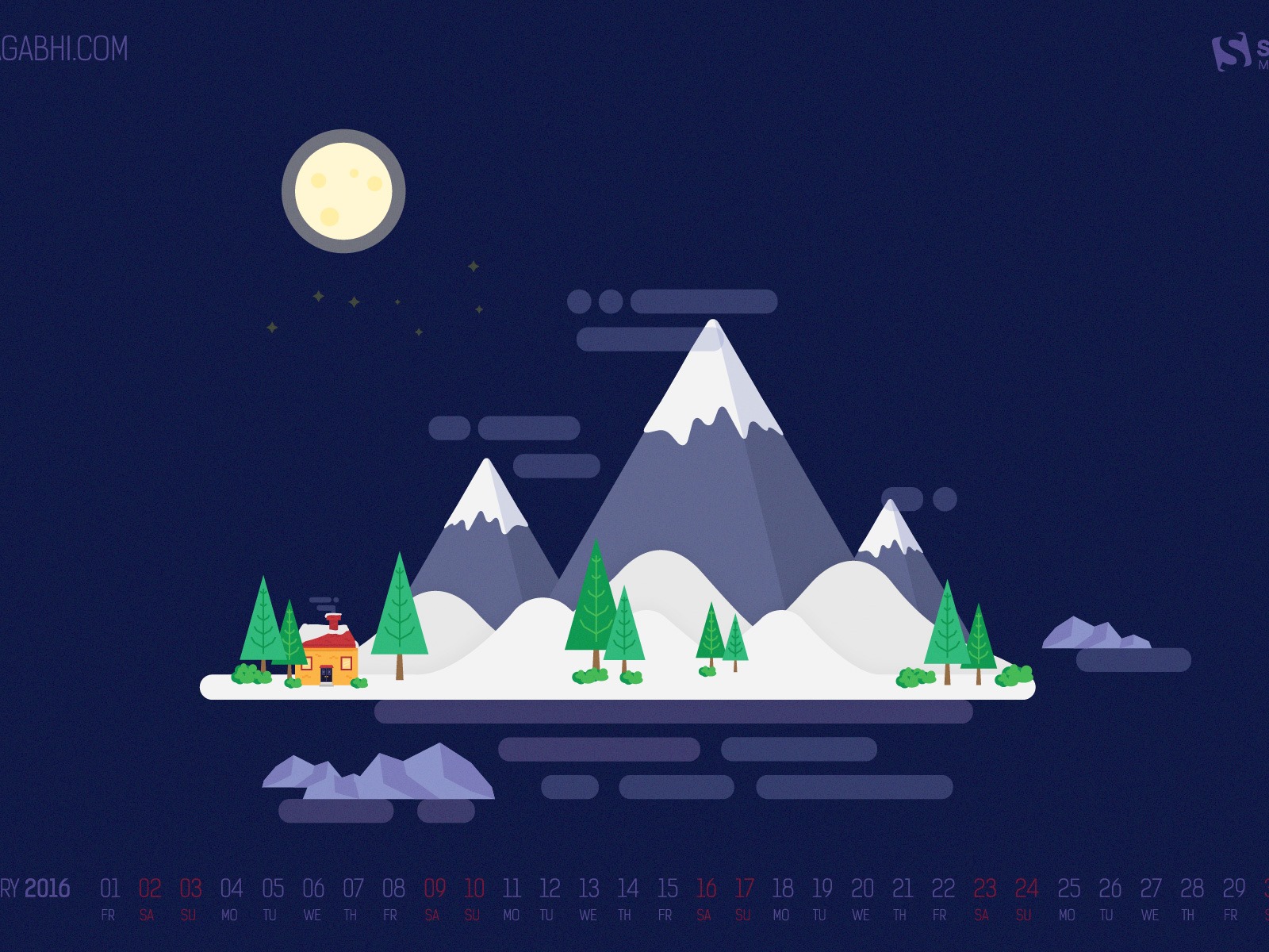 January 2016 calendar wallpaper (2) #11 - 1600x1200