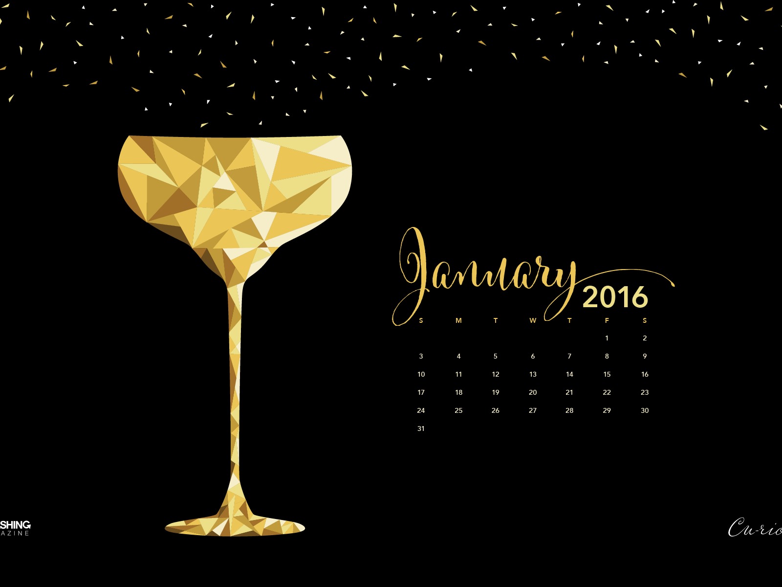 January 2016 calendar wallpaper (2) #13 - 1600x1200