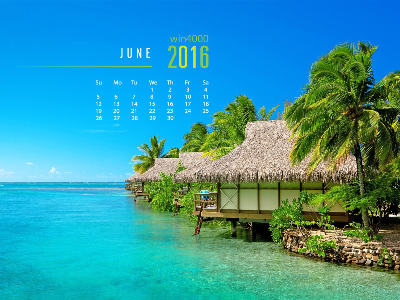 Juni 2016 Kalender Wallpaper (1) #1 - 1600x1200