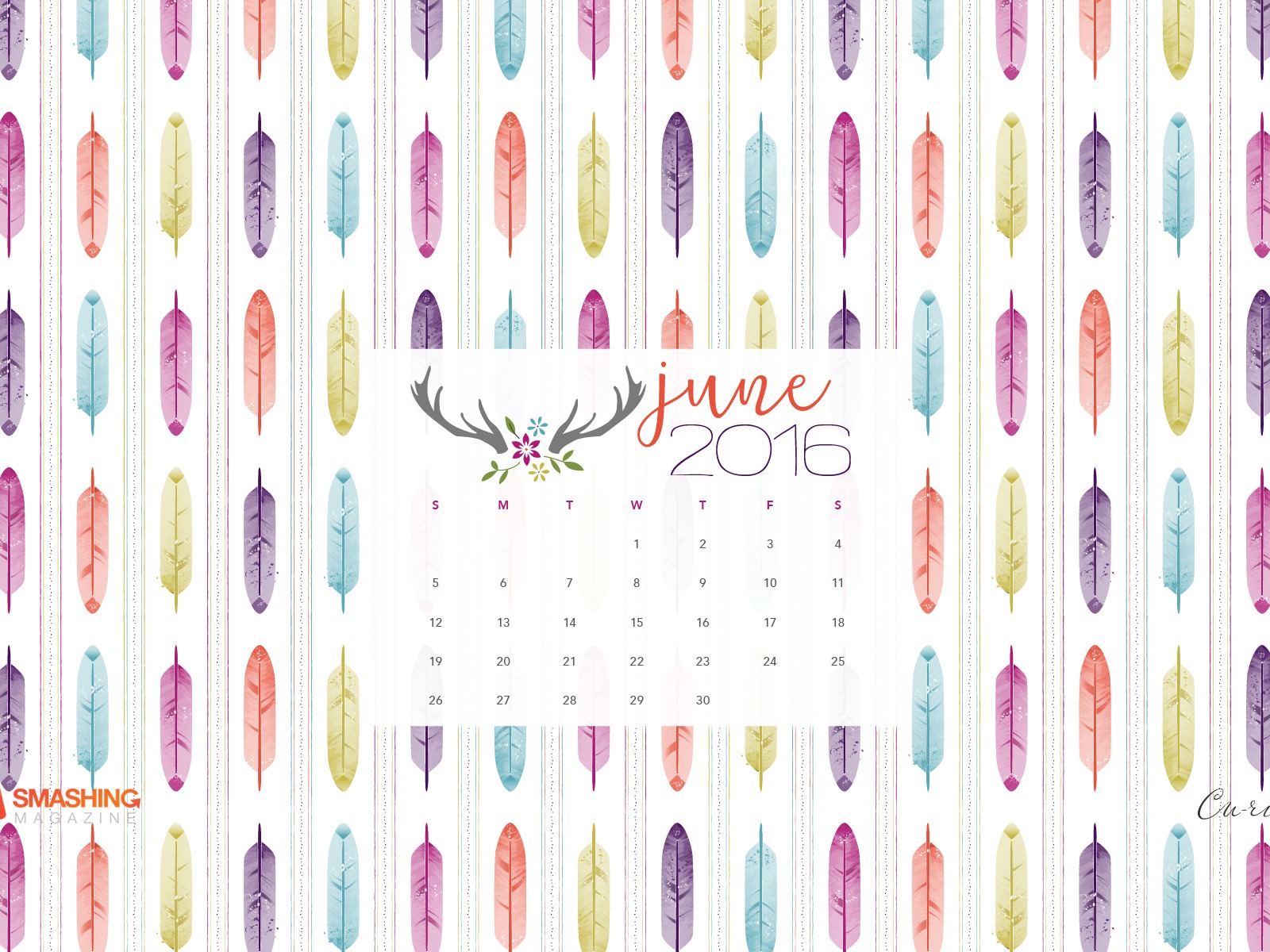 Juin 2016 calendrier fond d'écran (2) #10 - 1600x1200