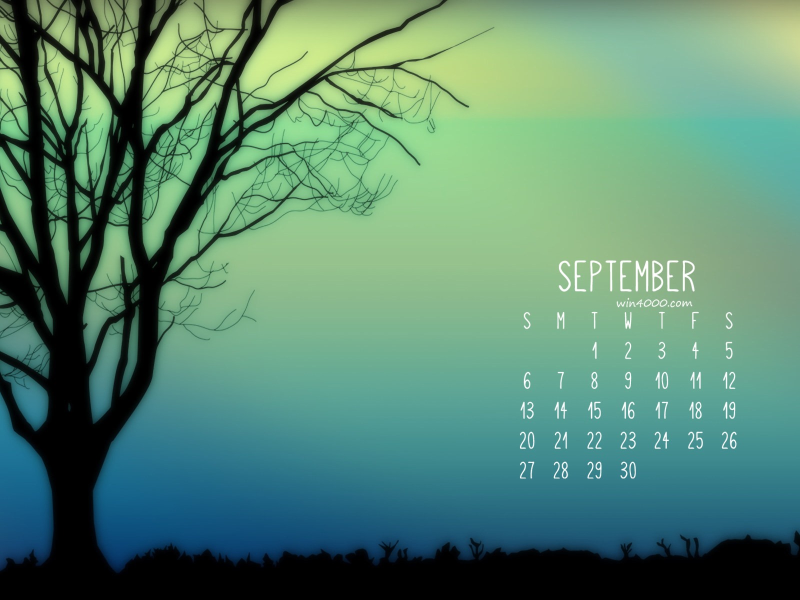 2016年9月 月曆壁紙(二) #5 - 1600x1200
