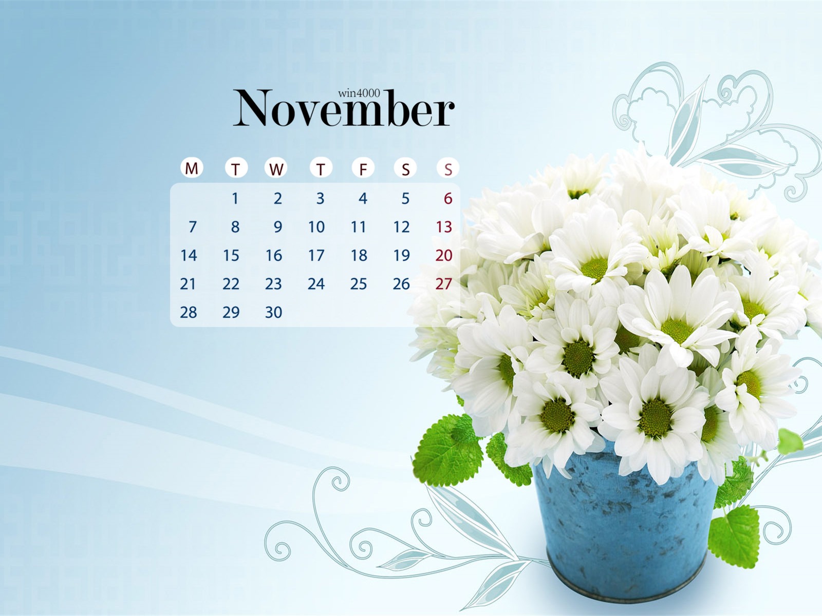 November 2016 calendar wallpaper (1) #7 - 1600x1200