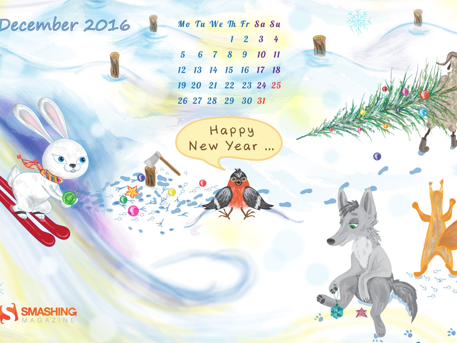 Prosince 2016 Vánoční téma kalendář tapeta (1) #27 - 1600x1200