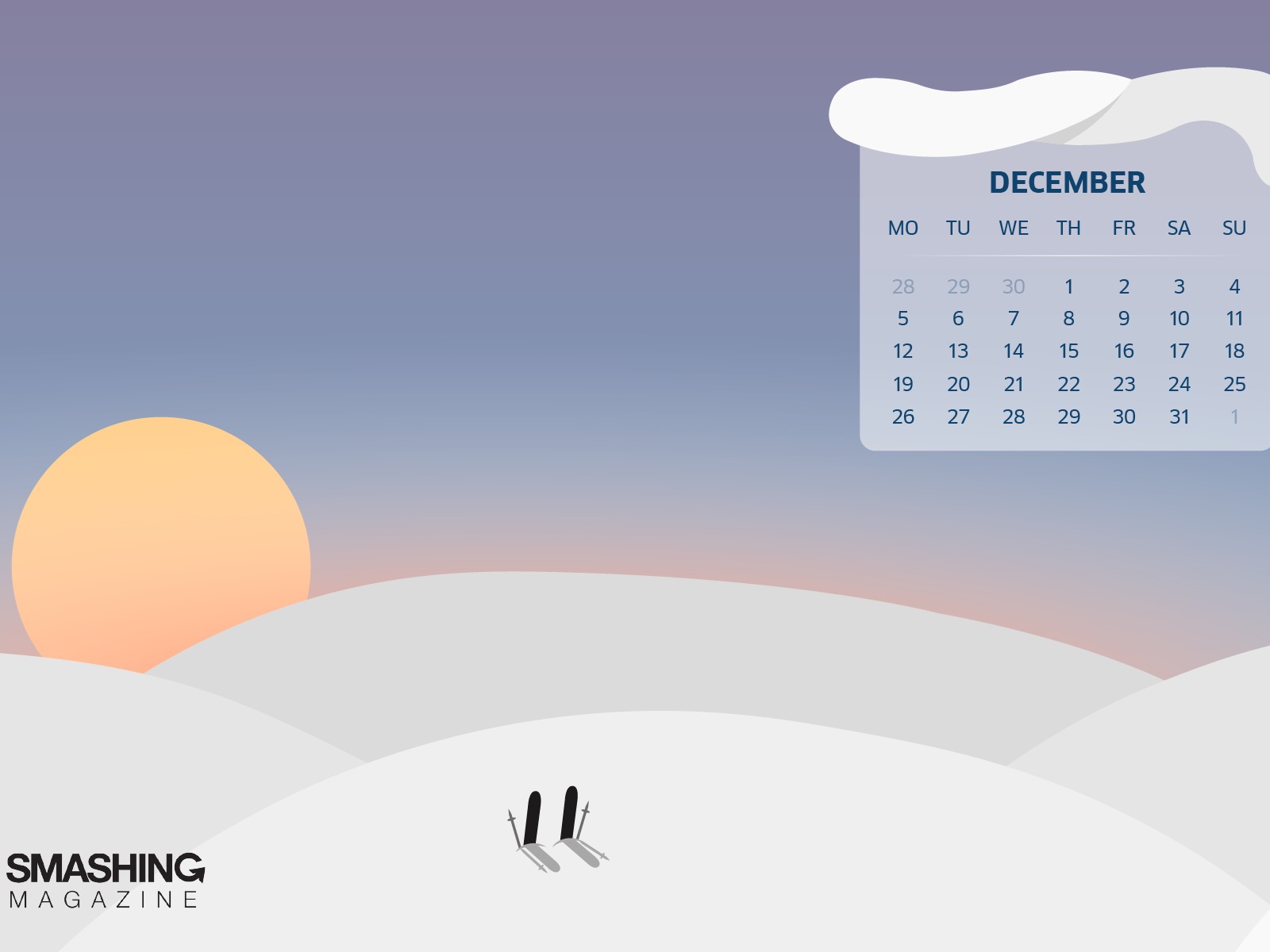 Fondo de escritorio del calendario de la Navidad de diciembre de 2016 (2) #14 - 1600x1200