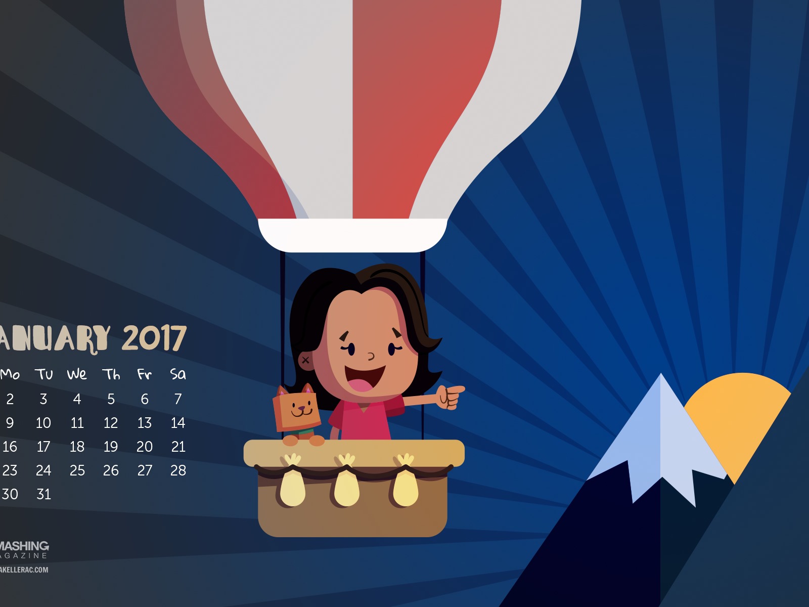 January 2017 calendar wallpaper (2) #4 - 1600x1200