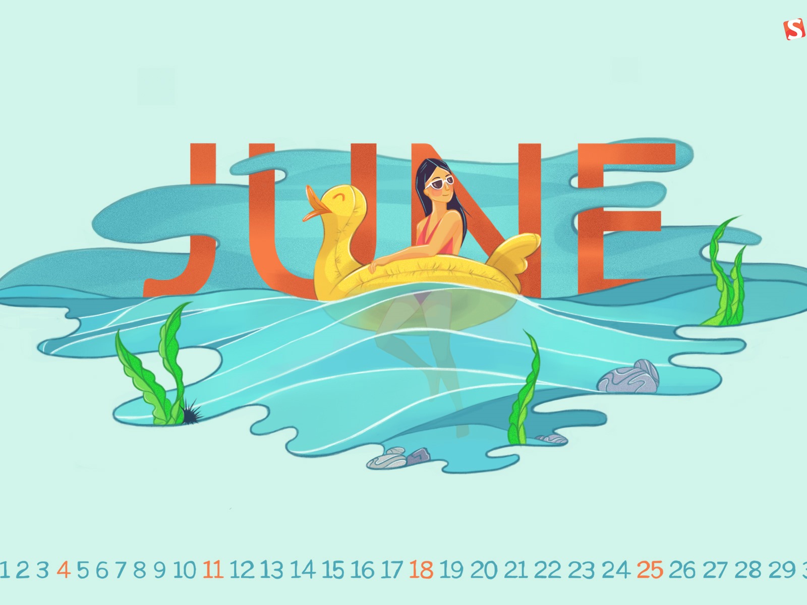 Junio 2017 calendario de fondos de pantalla #9 - 1600x1200