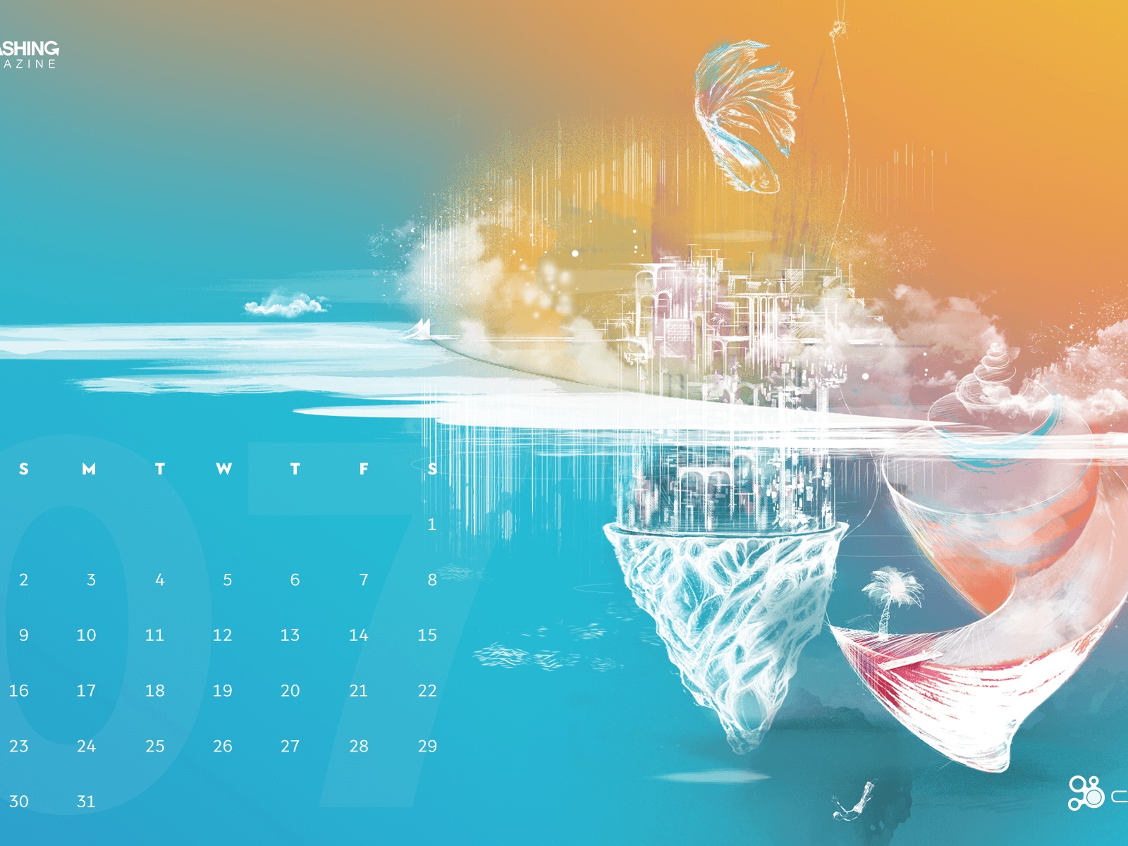July 2017 calendar wallpaper #5 - 1600x1200
