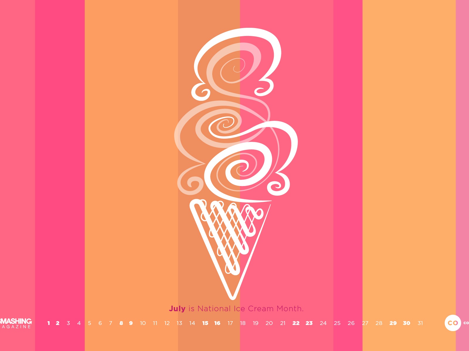 Fondo de escritorio del calendario de julio de 2017 #25 - 1600x1200