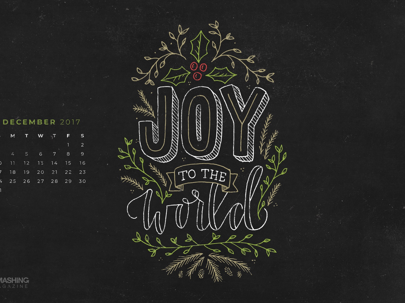 December 2017 Calendar Wallpaper #14 - 1600x1200