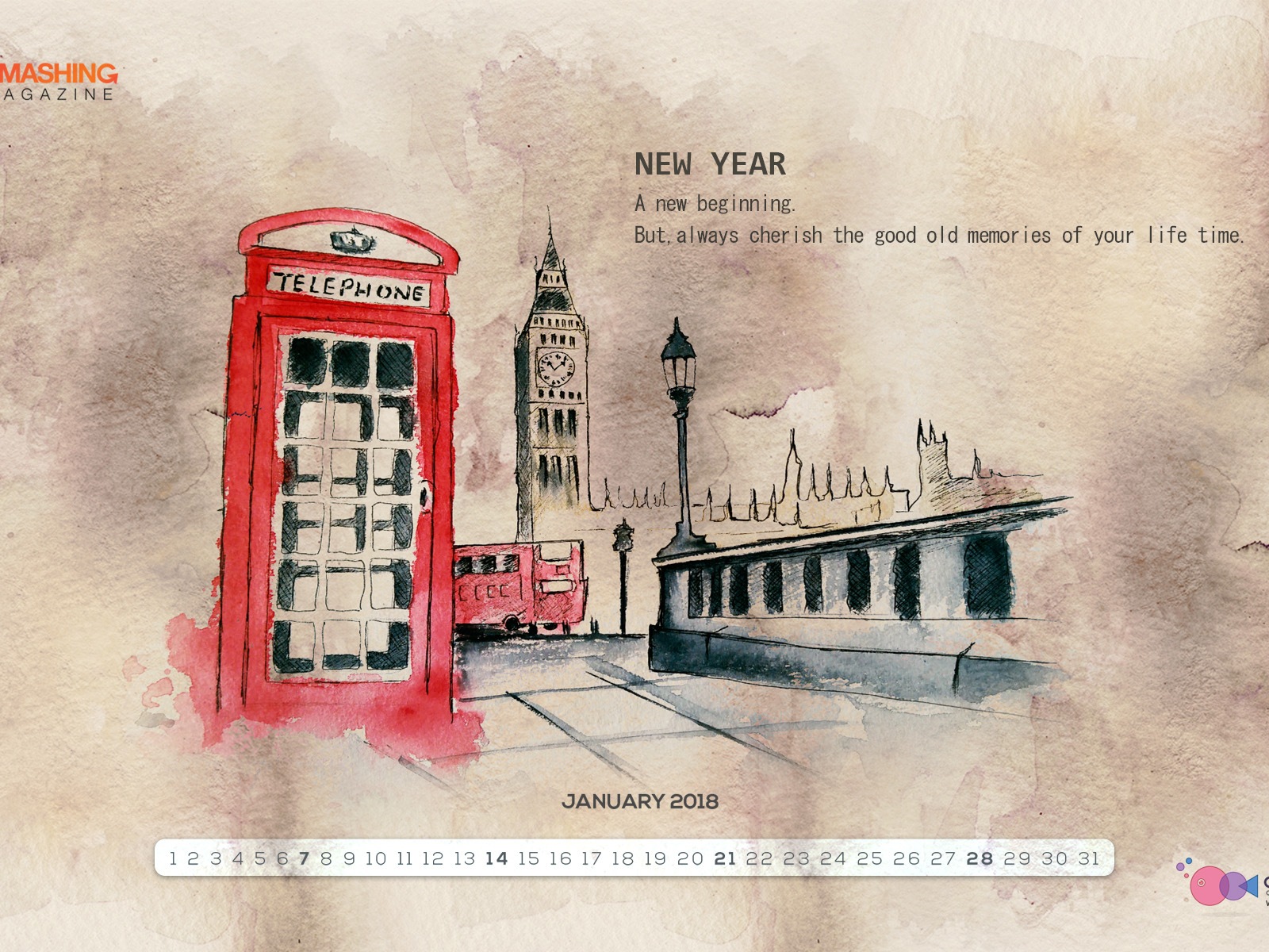 January 2018 Calendar Wallpaper #14 - 1600x1200