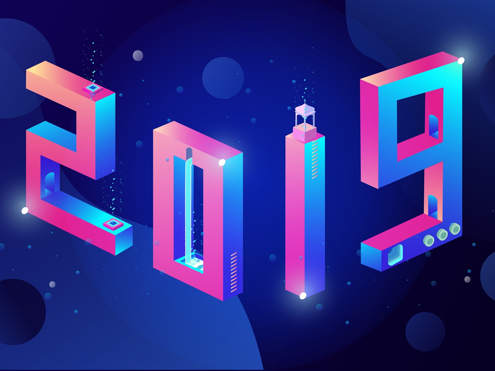 Happy New Year 2019 HD wallpapers #1 - 1600x1200