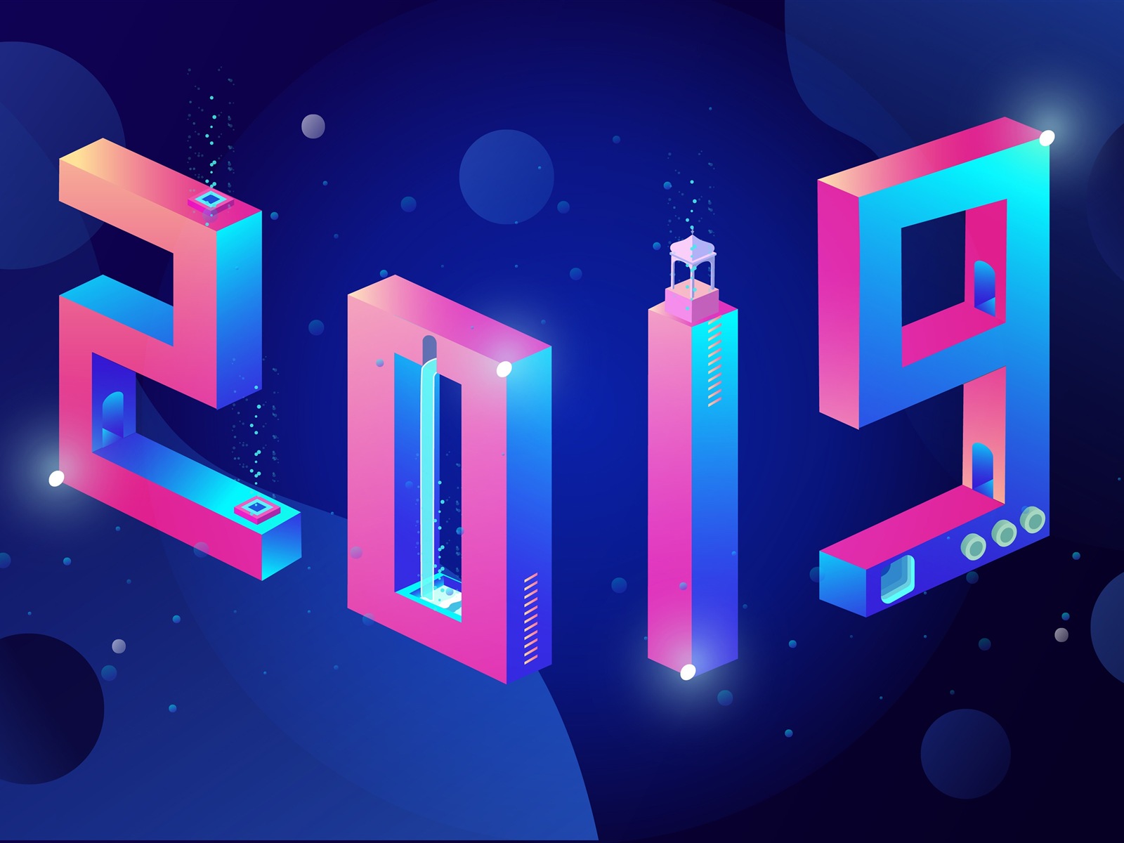 Feliz año nuevo 2019 HD wallpapers #1 - 1600x1200