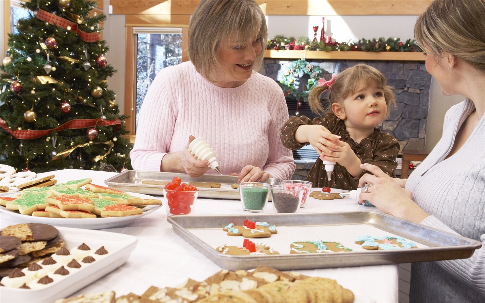 La gente celebra la Navidad Fondos de Inicio #28 - 1680x1050