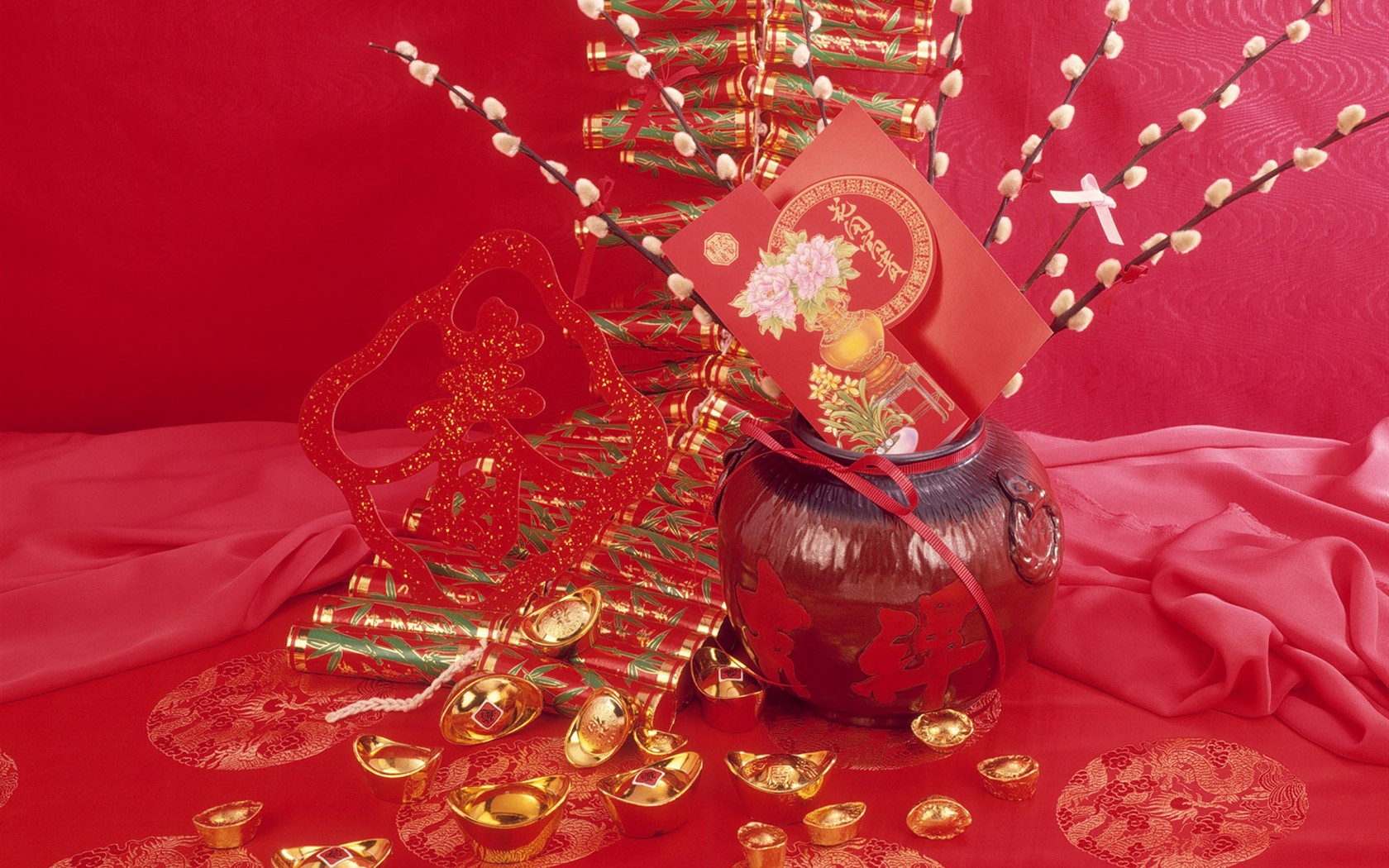 China Wind festive red wallpaper #4 - 1680x1050