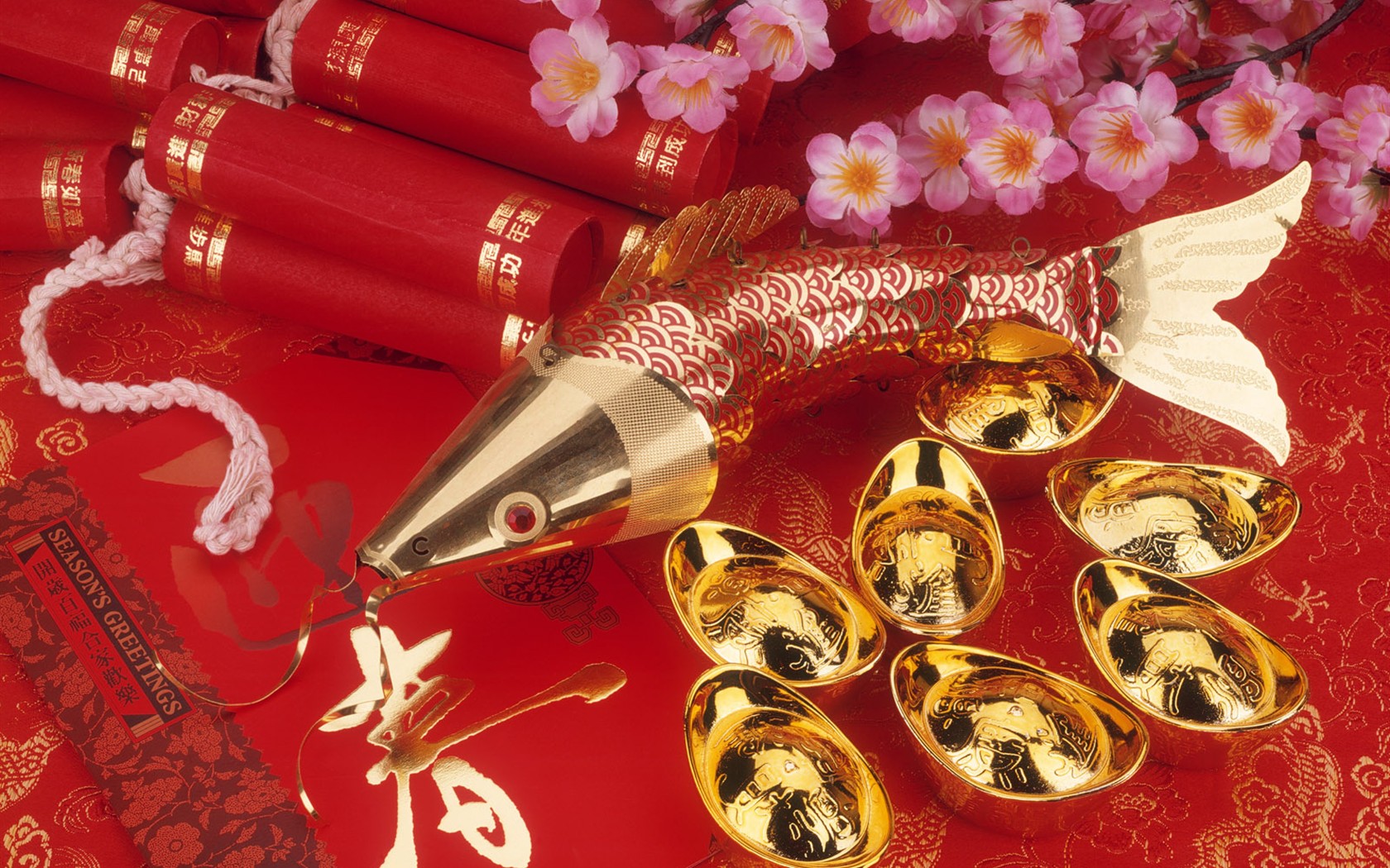 China Wind festive red wallpaper #35 - 1680x1050