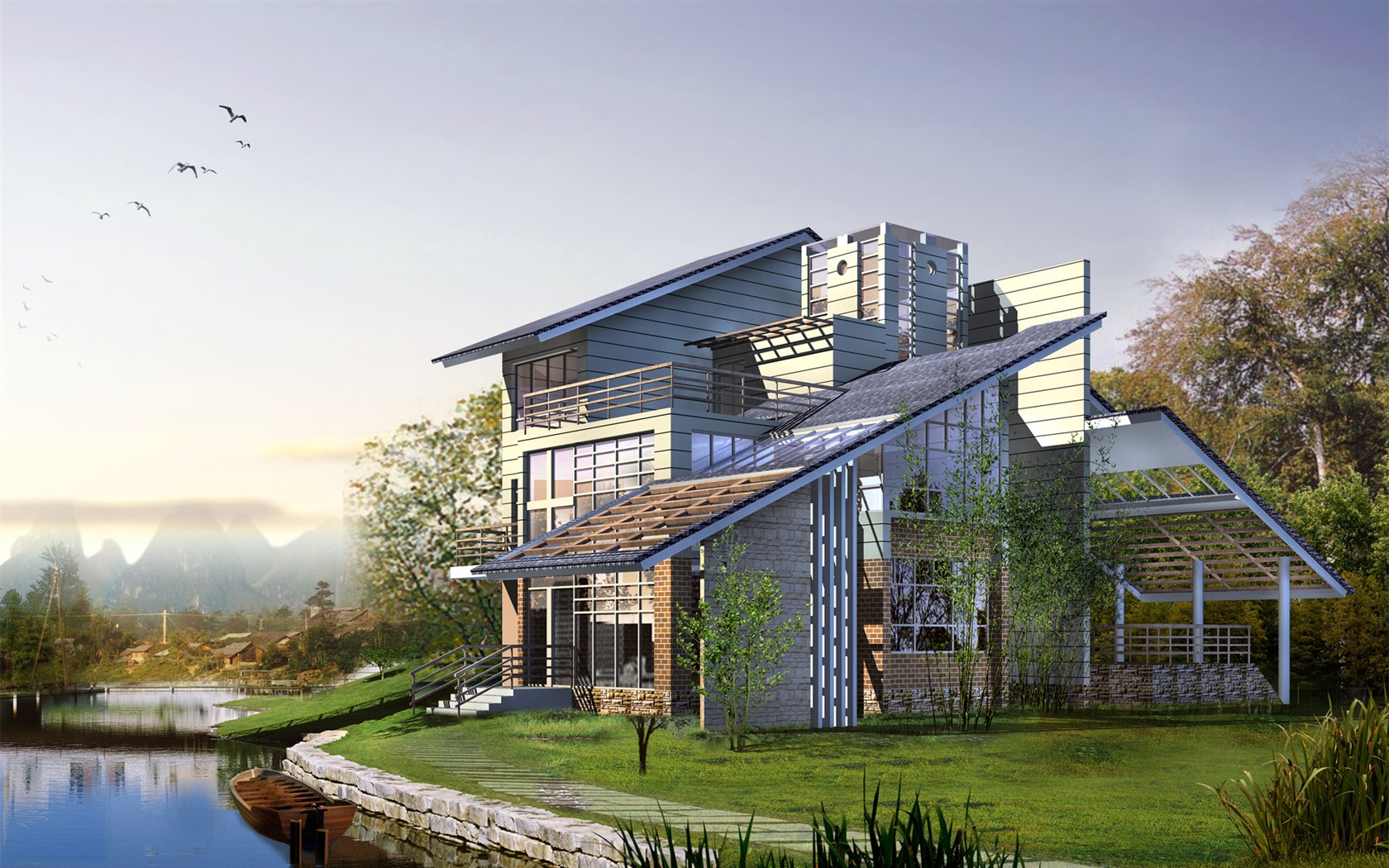 Effect of HD landscape architecture wallpapers #16 - 1680x1050