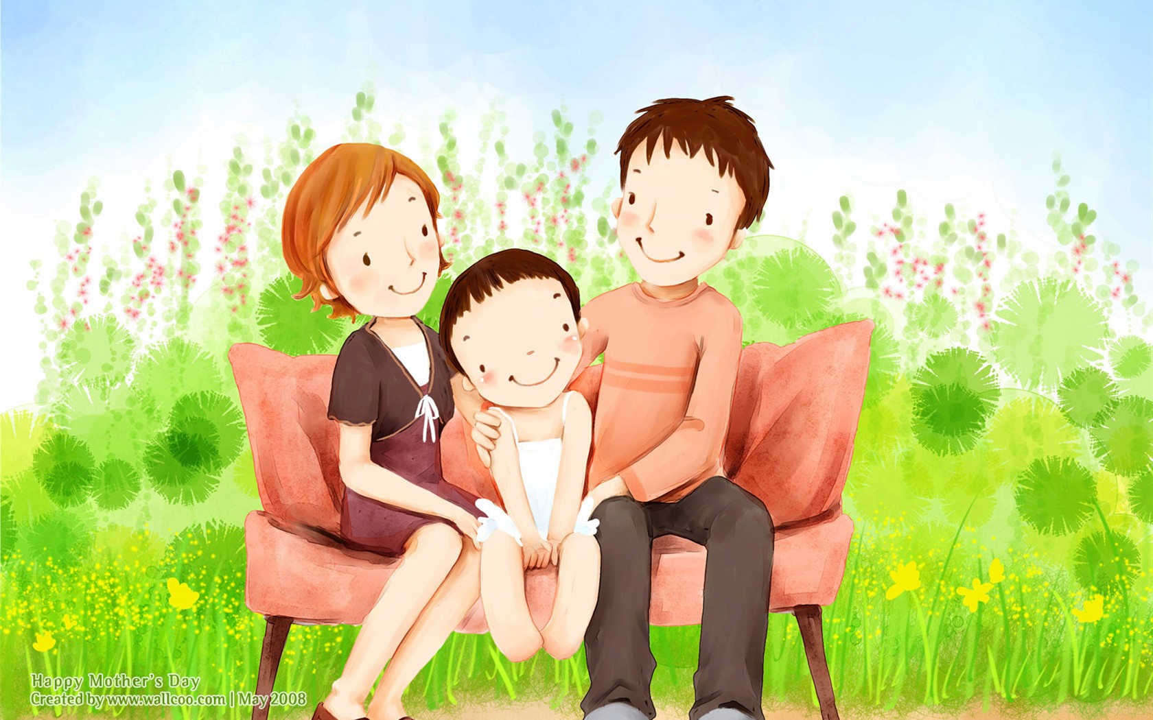 Mother's Day Thema des südkoreanischen Illustrator Tapete #21 - 1680x1050