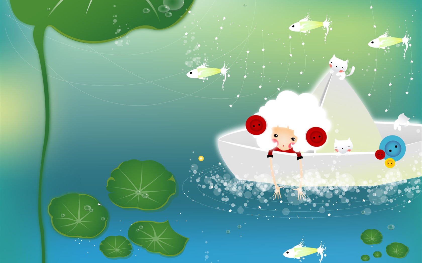 Button girl wallpaper illustrator #11 - 1680x1050