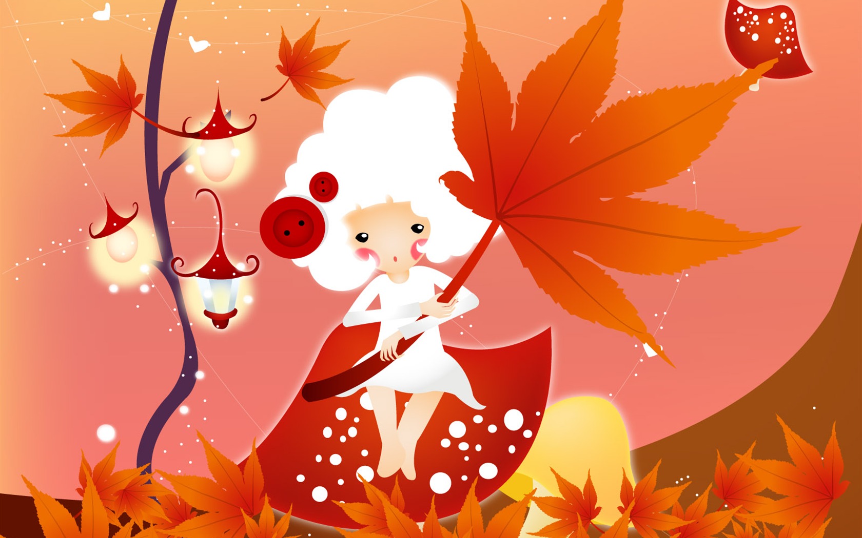 Button girl wallpaper illustrator #18 - 1680x1050