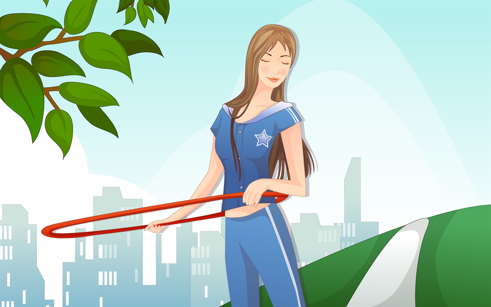 Vector women's leisure sports wallpaper #19 - 1680x1050