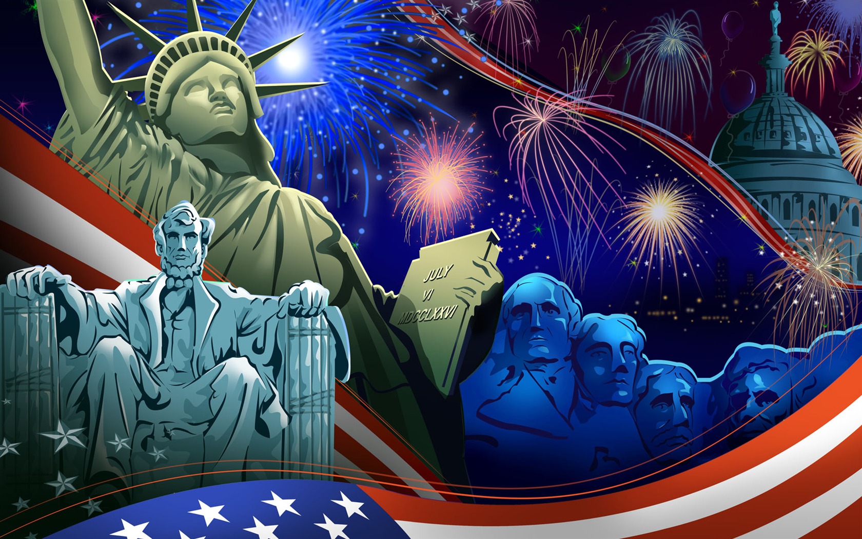 U.S. Independence Day theme wallpaper #19 - 1680x1050