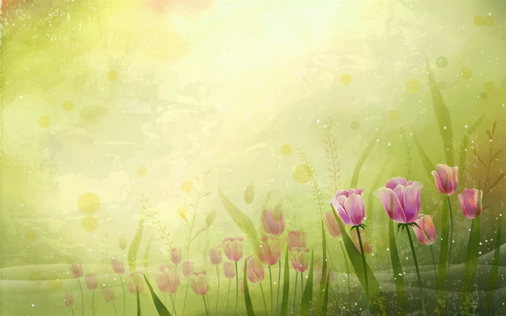 Syntetické Wallpaper barevné květiny #3 - 1680x1050