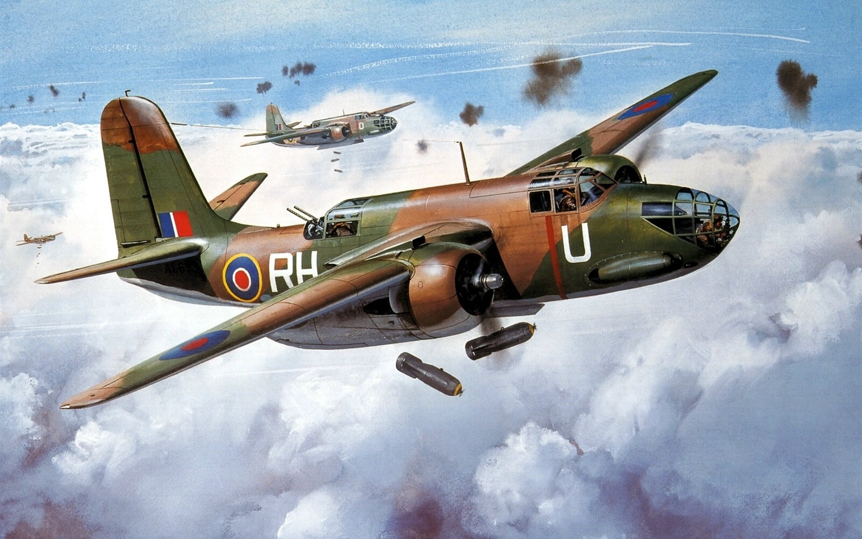 高清晰油畫飛機壁紙 #3 - 1680x1050