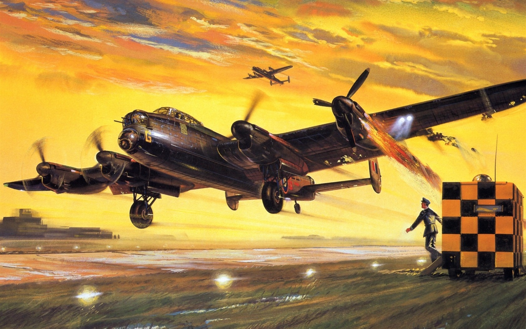 HD wallpaper painting aircraft #9 - 1680x1050