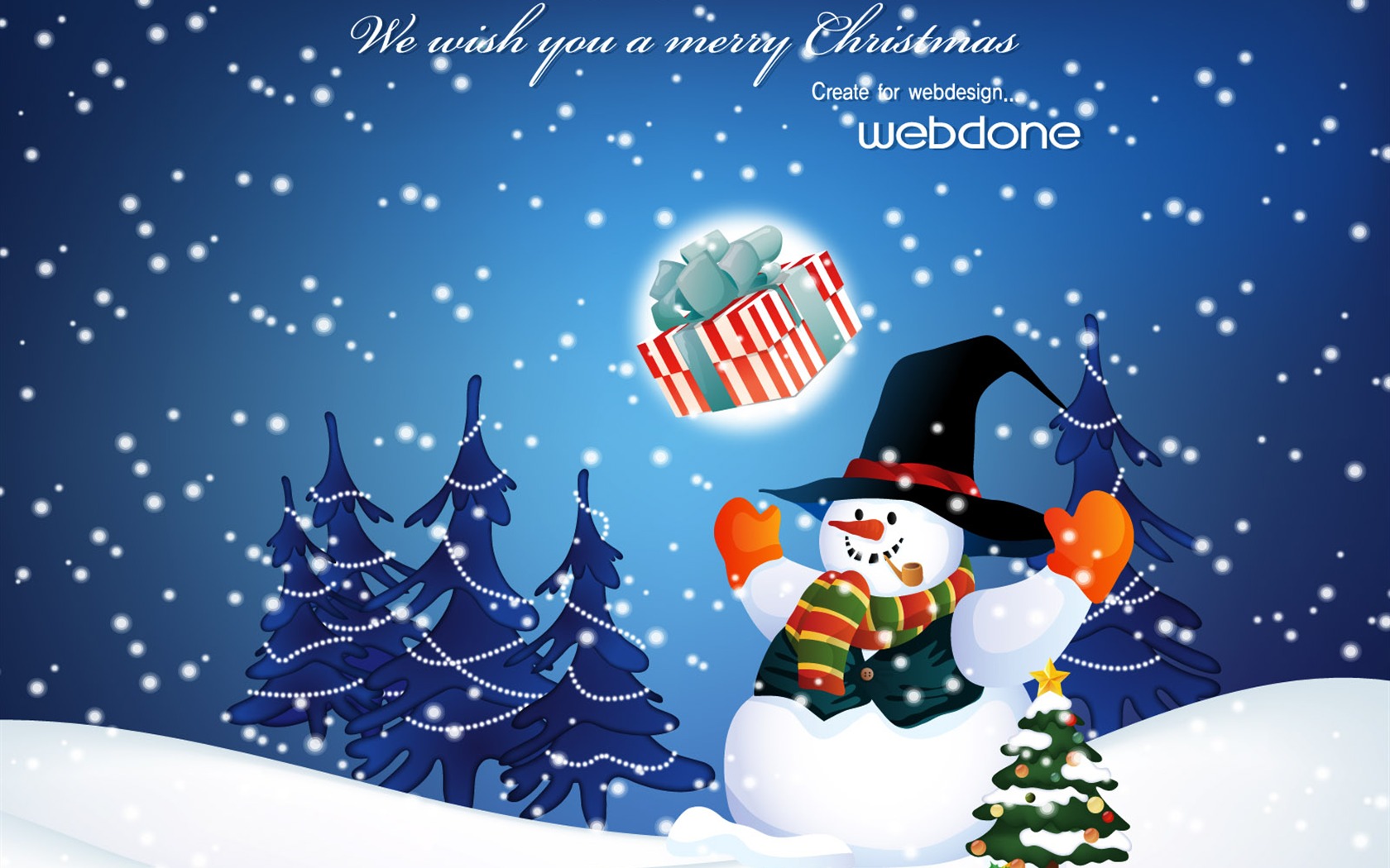 Christmas landscaping series wallpaper (9) #6 - 1680x1050