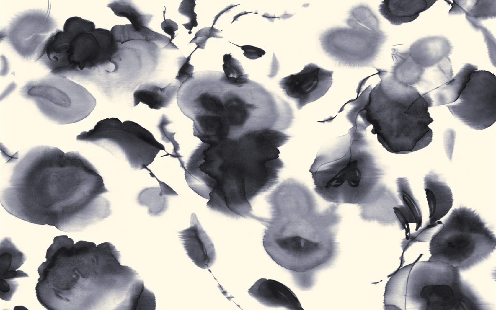 절묘한 잉크 꽃 배경 화면 #4 - 1680x1050