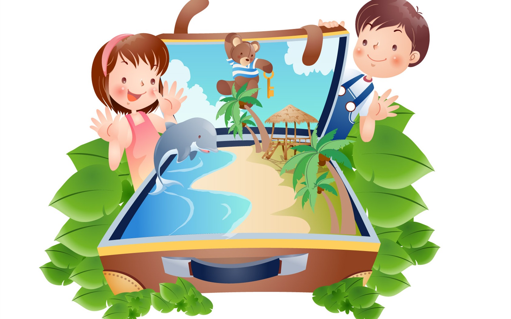 Happy summer vector wallpaper (2) #5 - 1680x1050