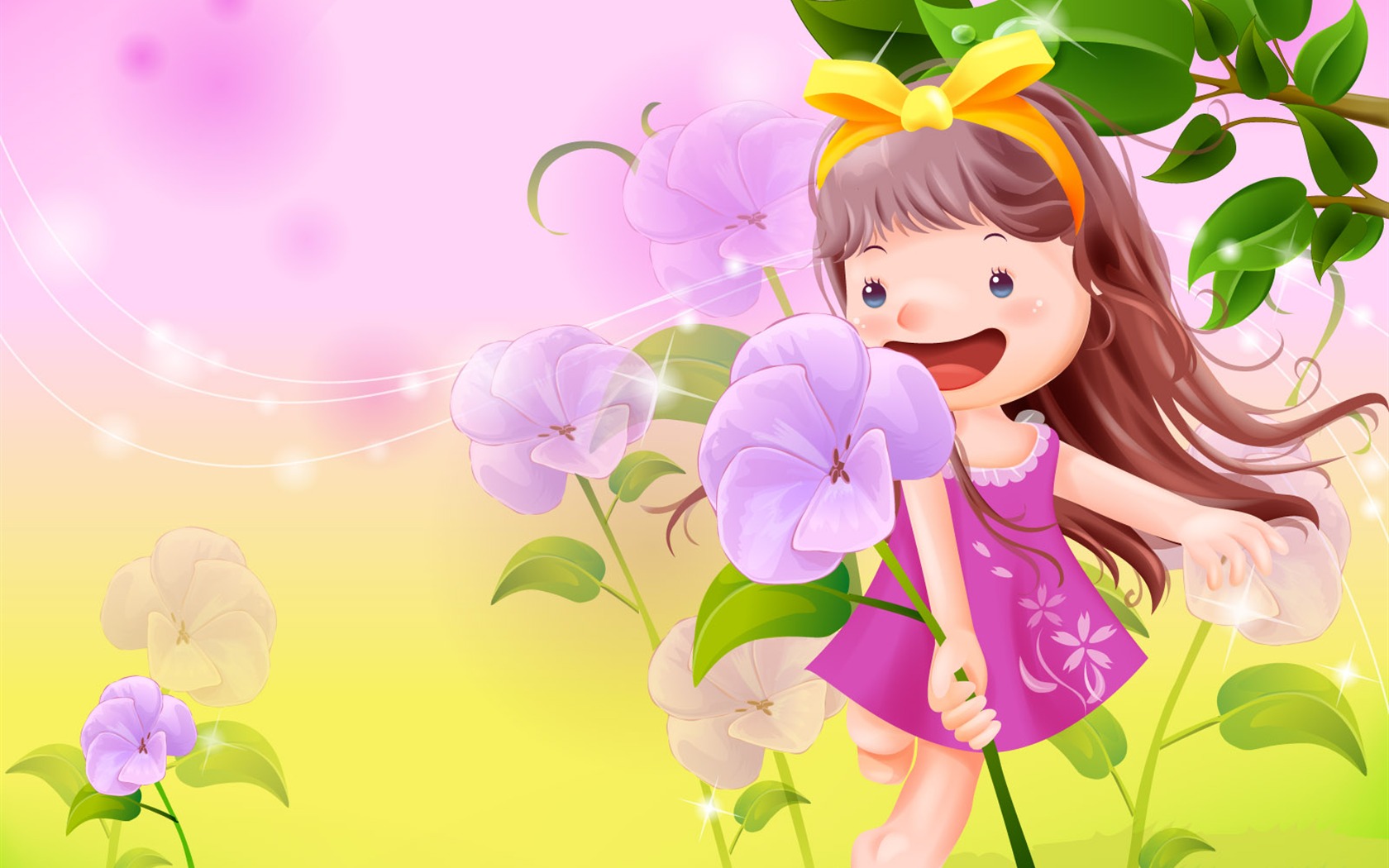 Vector happy childhood Wallpaper (1) #20 - 1680x1050