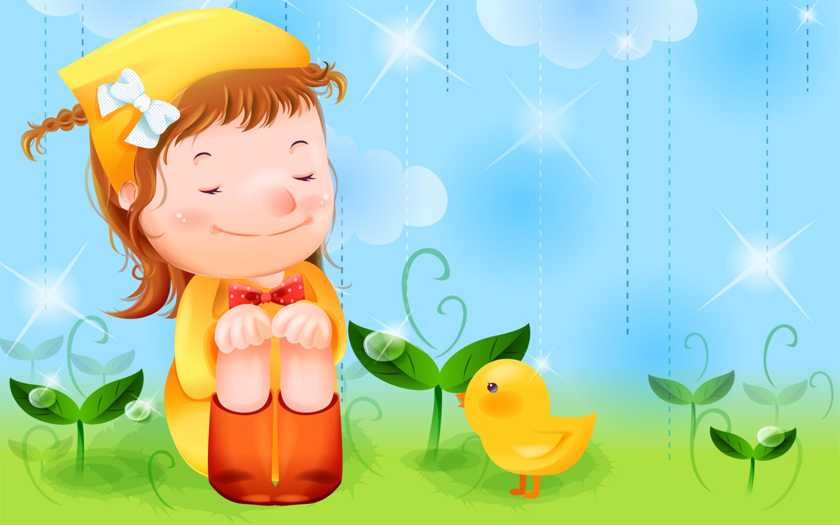 Vector happy childhood Wallpaper (2) #1 - 1680x1050