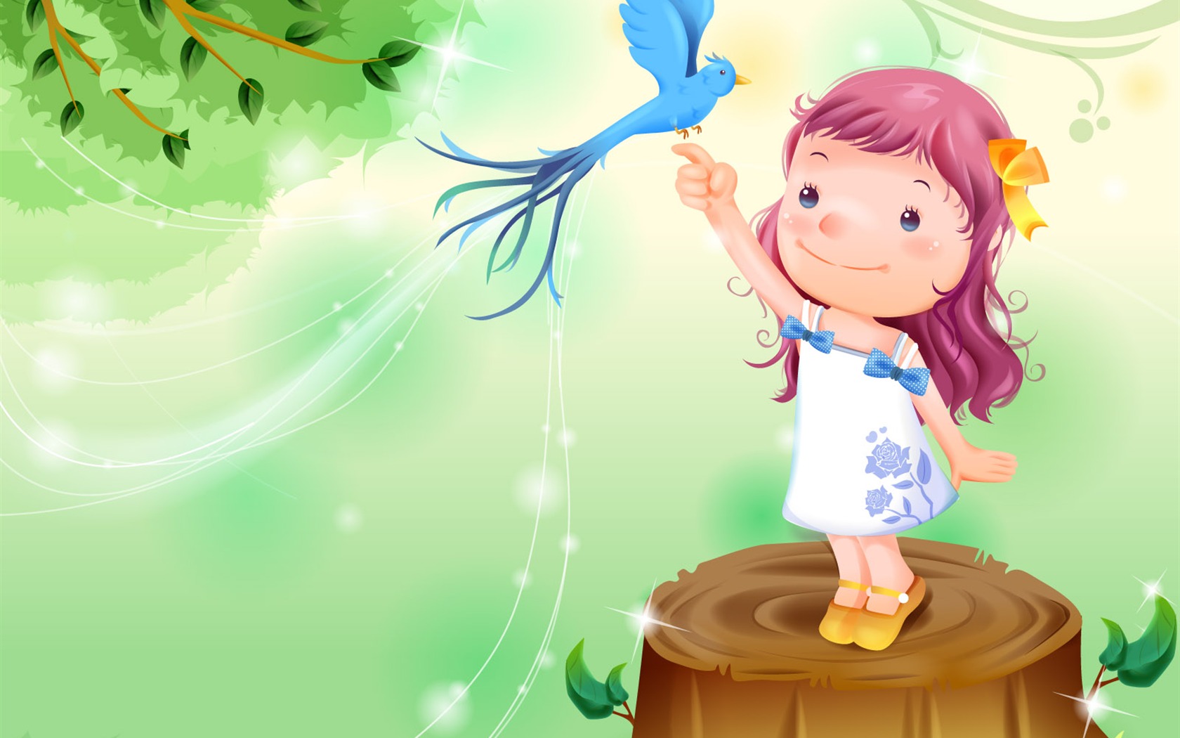 Vector happy childhood Wallpaper (2) #3 - 1680x1050