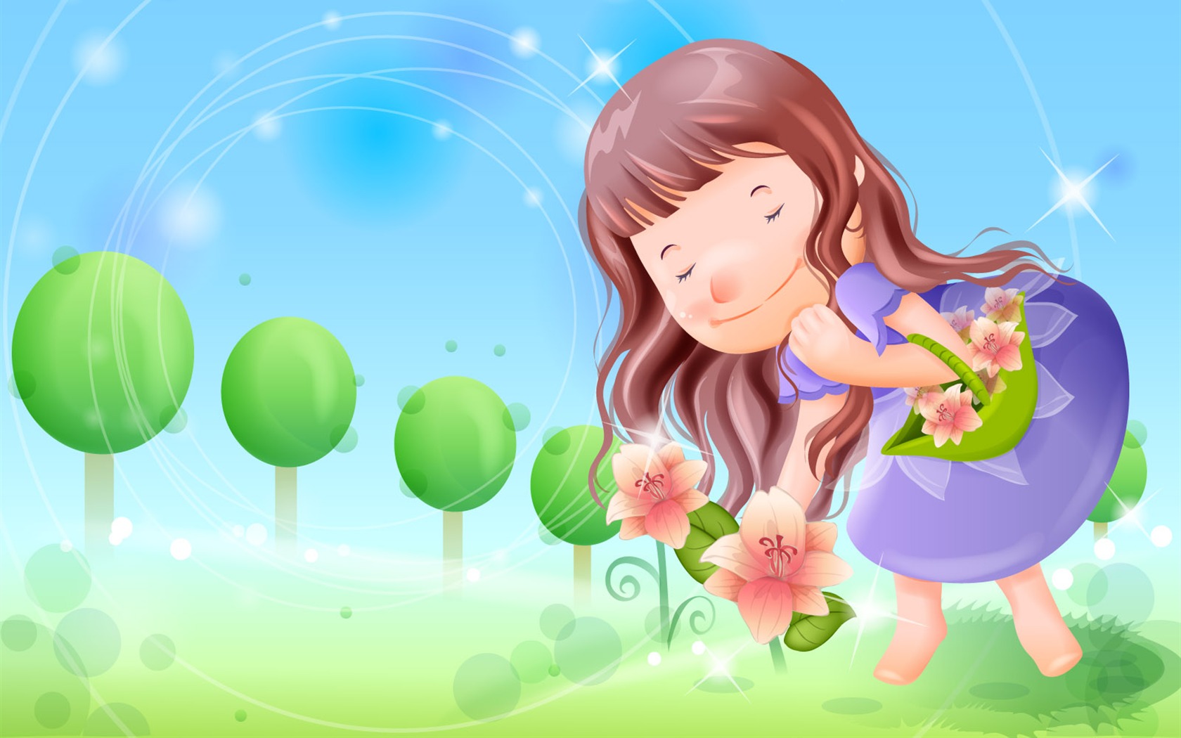 Vector happy childhood Wallpaper (2) #13 - 1680x1050