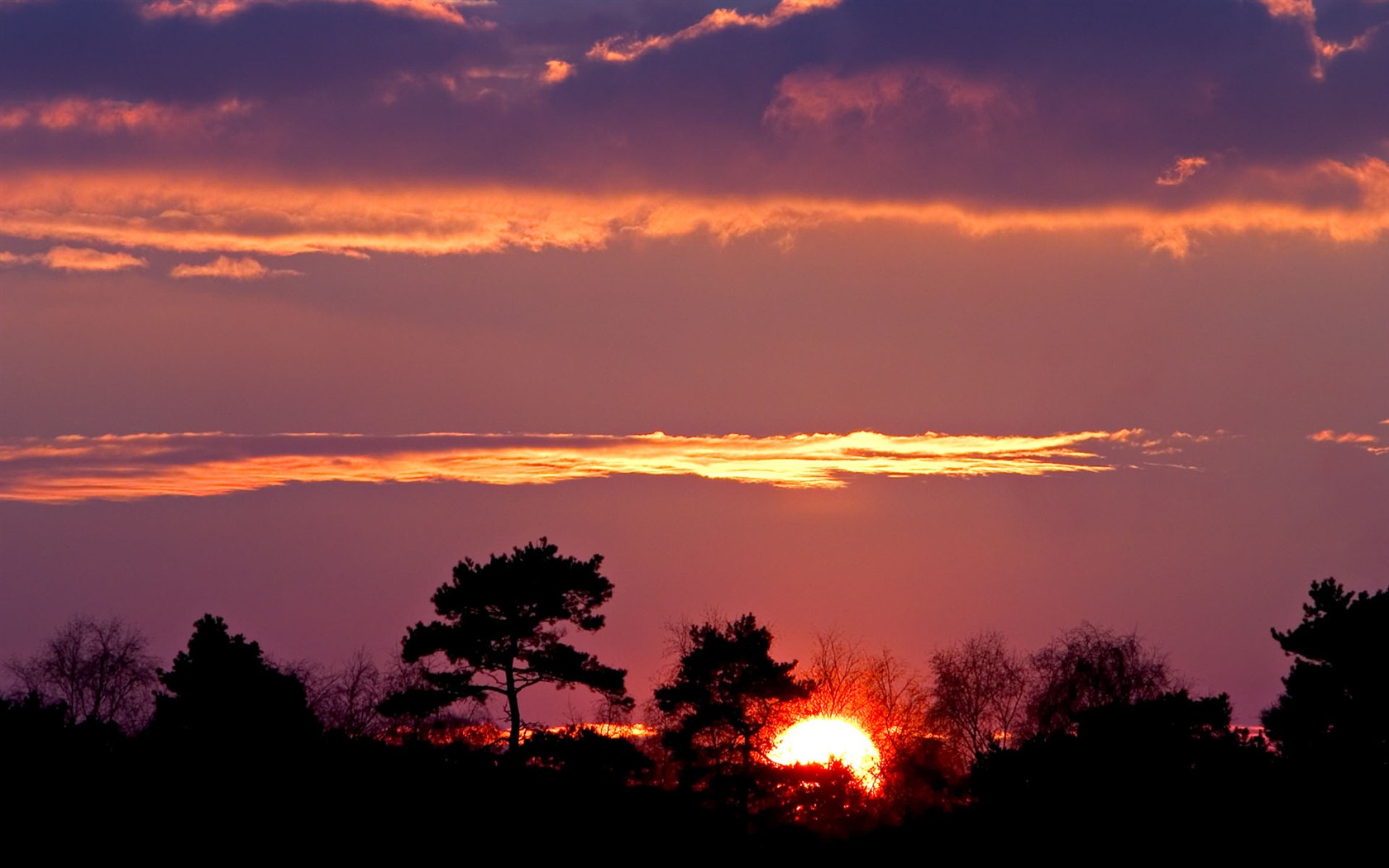 Glow du coucher du soleil HD Wallpaper exquise (1) #26 - 1680x1050